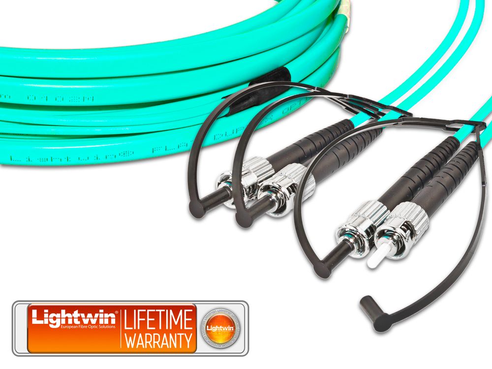High Quality Flat-Duplex LWL Patchkabel, MM OM3, ST - ST