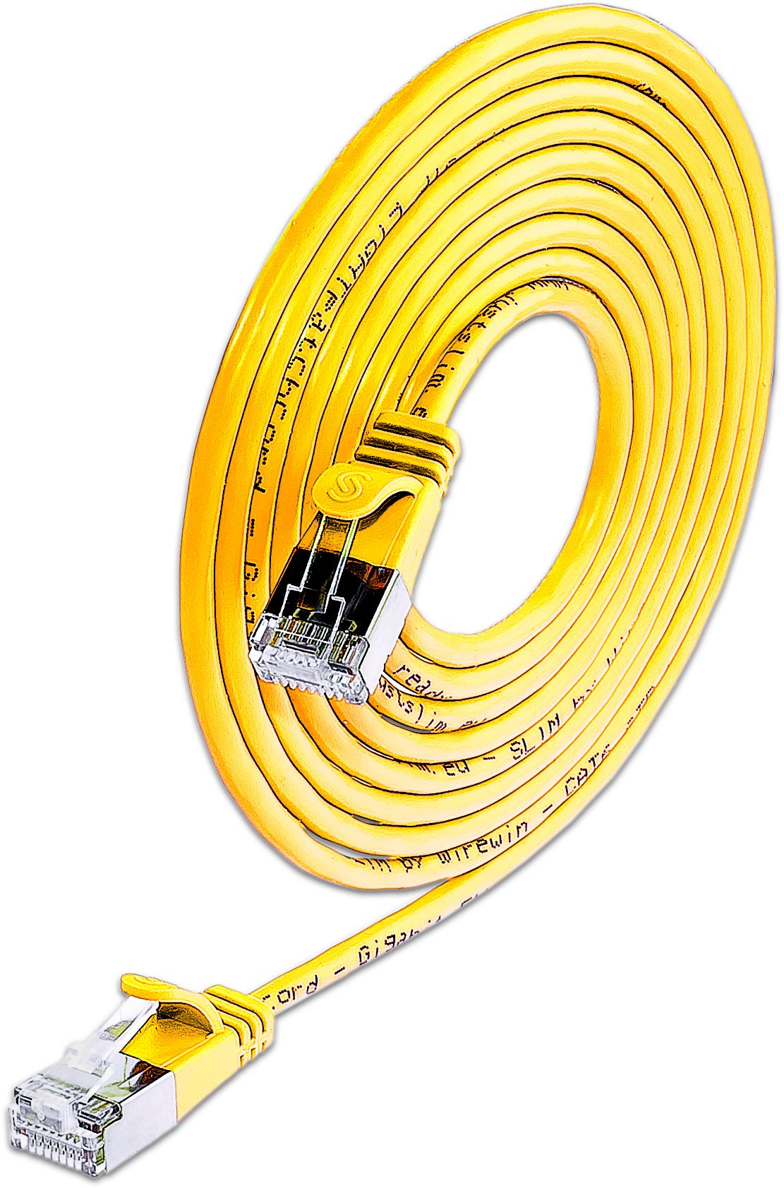 KAT6 Lightpatchkabel rund, U/FTP, Ø 3,8mm, gelb