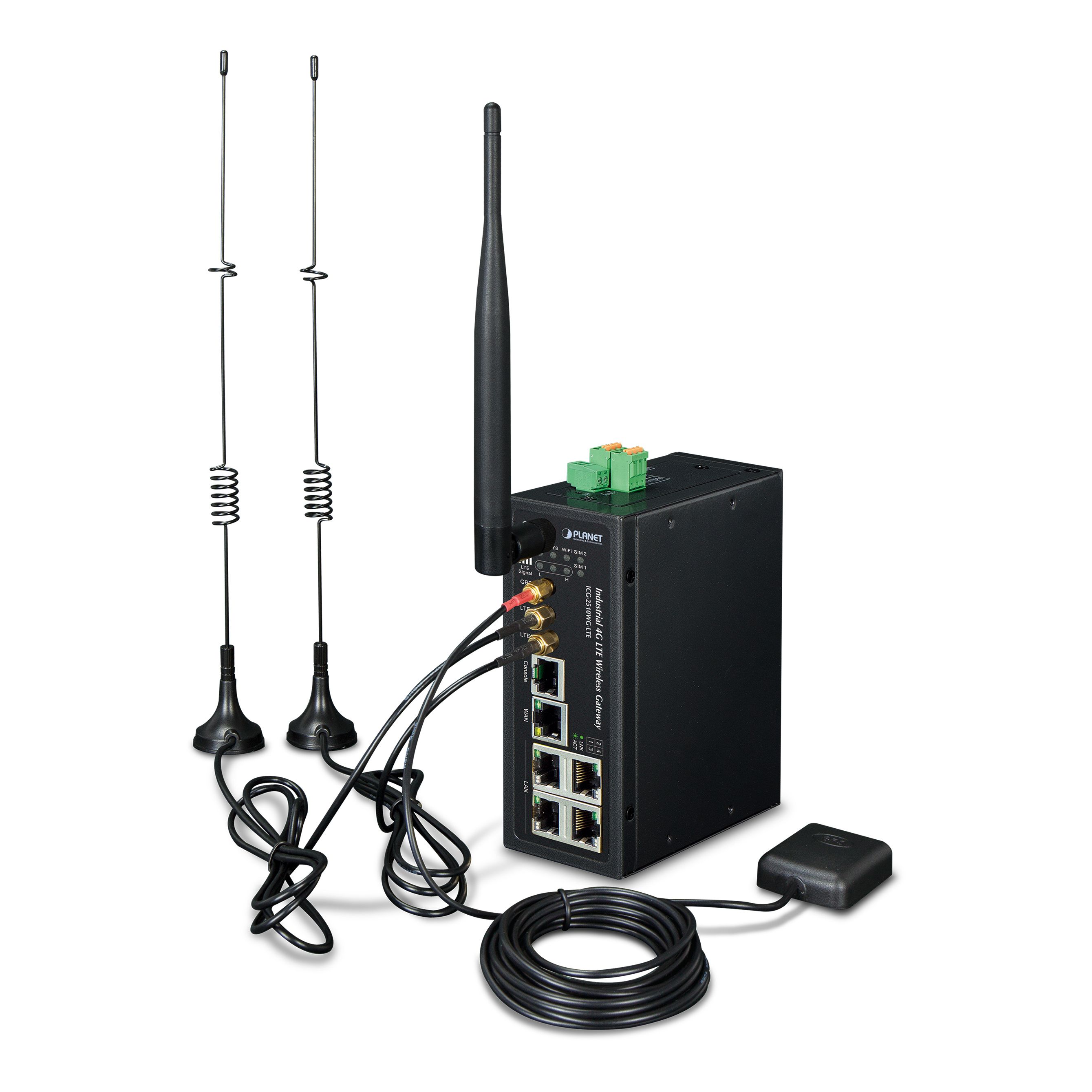 Industrial 4G LTE Cellular Wireless Gateway with 5-Port 10/100/1000T, GPS