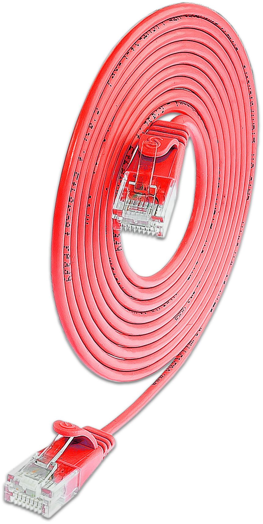 KAT6 Lightpatchkabel rund, U/UTP, Ø 2,8mm, rot