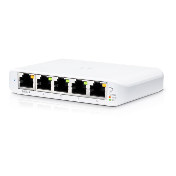 UniFi Kompakt Indoor 5-Port PoE Gigabit Switch mit 802.3af PWR Input UniFi Kompakt Indoor 5-Port PoE Gigabit Switch mit 802.3af PWR Input