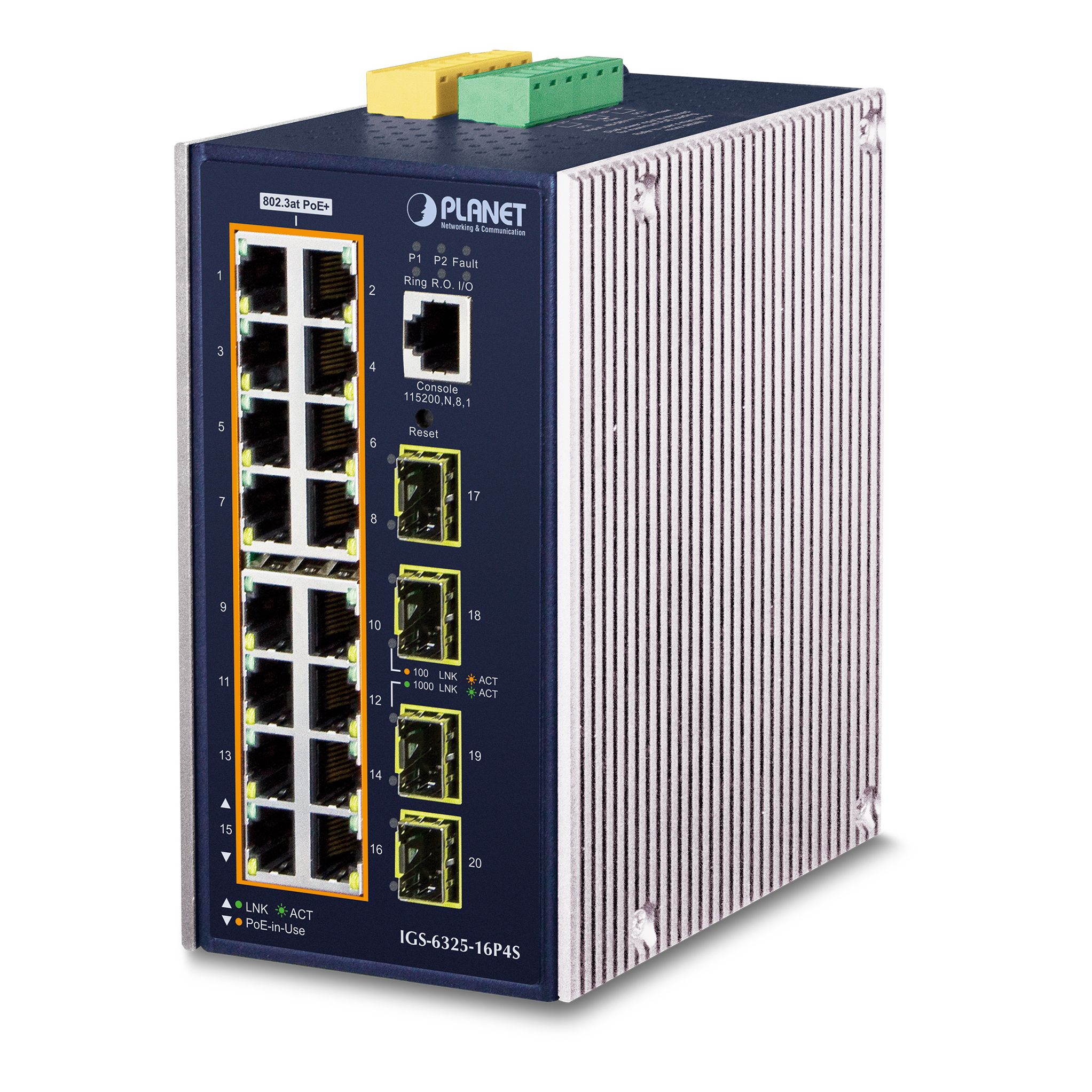 Industrial L3 16-Port 1Gbit TP 802.3at PoE + 4Port SFP Switch Industrial L3 16-Port 1Gbit TP 802.3at PoE + 4Port SFP Switch
