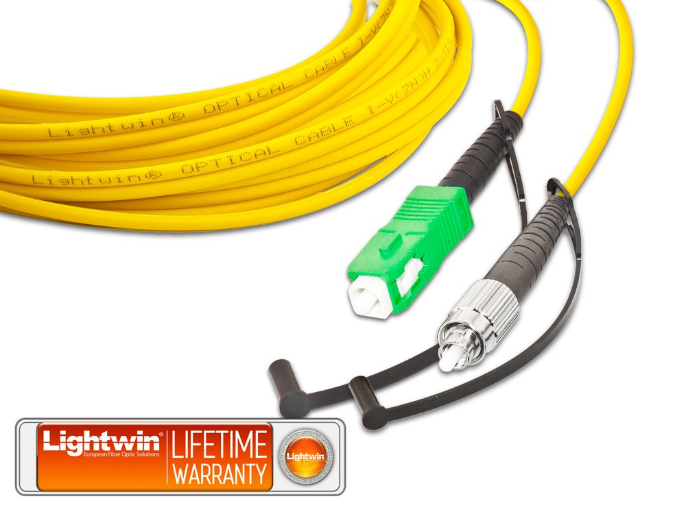 High Quality Simplex LWL Patchkabel, SM, SC/APC - FC/APC
