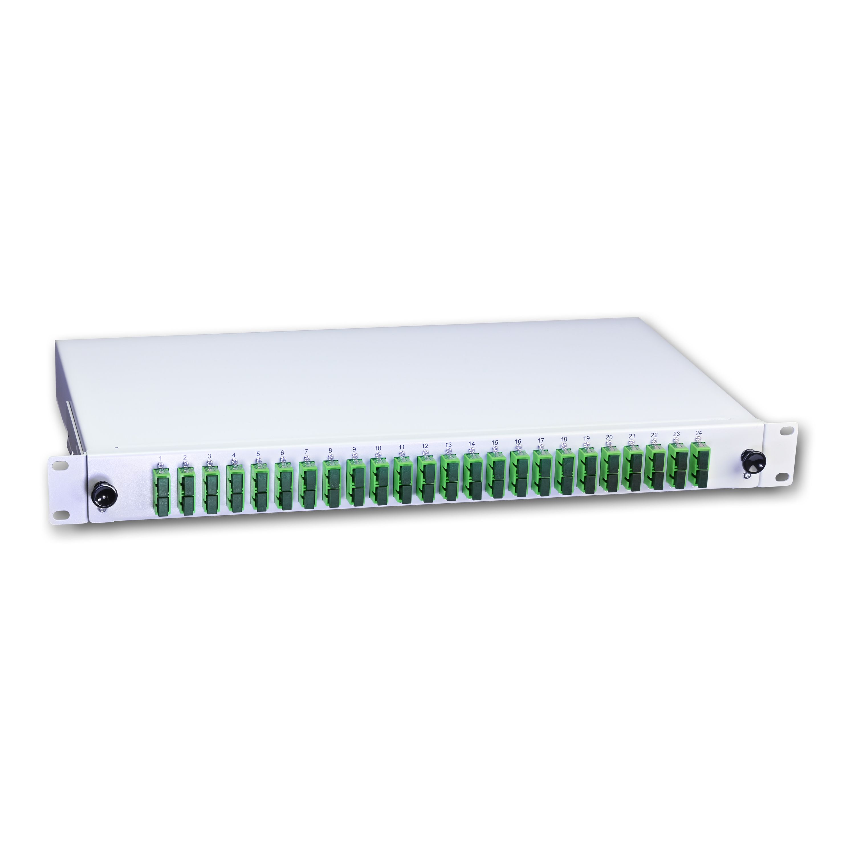 LWL Spleissbox, 48 Fasern, 24x DSC/APC Singlemode, 9/125µm OS2 G657.A1 Pigtail LWL Spleissbox, 48 Fasern, 24x DSC/APC Singlemode, 9/125µm OS2 G657.A1 Pigtail