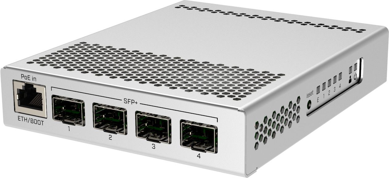 CRS305-1G-4S+IN Desktop Switch 1x Gbit, 4x SFP+ 10Gbps CRS305-1G-4S+IN Desktop Switch 1x Gbit, 4x SFP+ 10Gbps