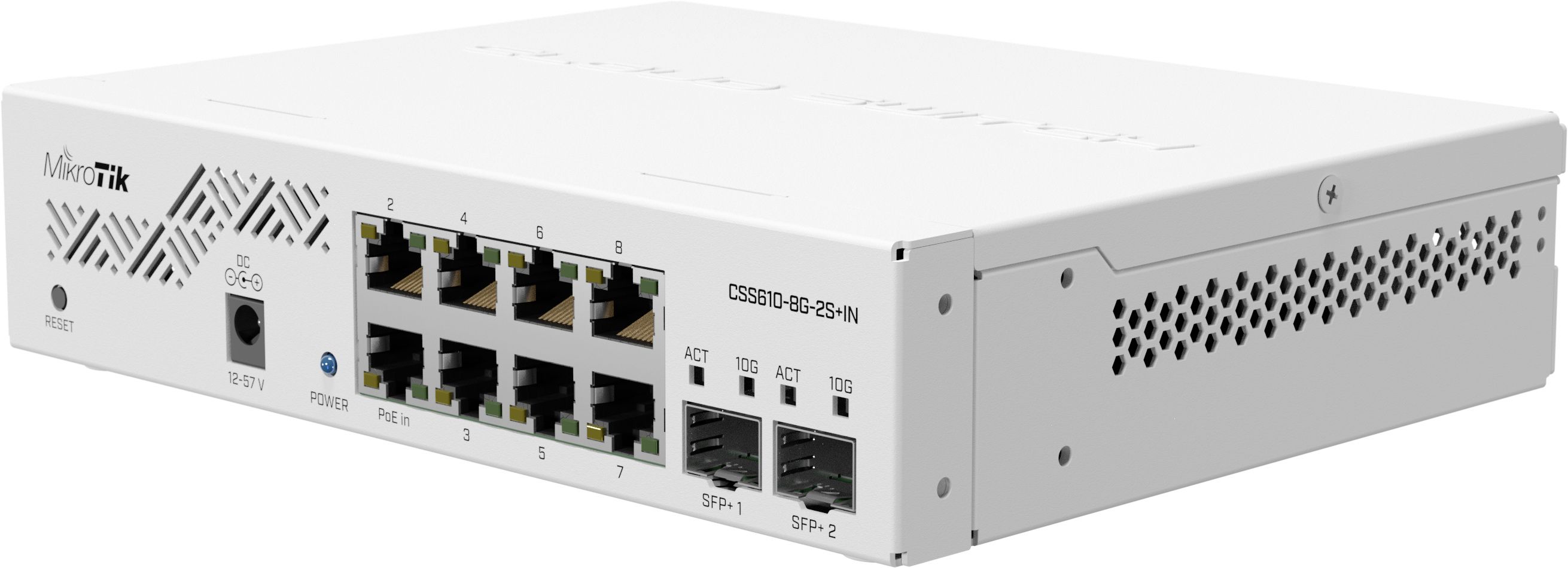 CSS610-8G-2S+IN Cloud Smart Switch, 8x Gbit, 2x SFP+, 1HE Rackmount / Desktop CSS610-8G-2S+IN Cloud Smart Switch, 8x Gbit, 2x SFP+, 1HE Rackmount / Desktop