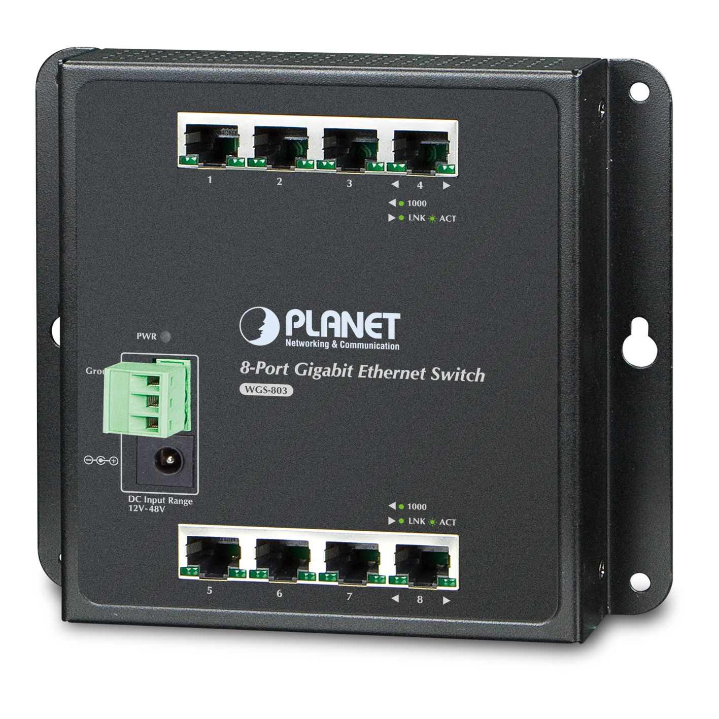 Industrial 8-Port Gigabit Wall-mount Switch (-10 to 60 C) Industrial 8-Port Gigabit Wall-mount Switch (-10 to 60 C)