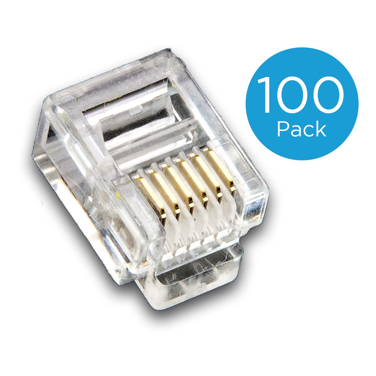 Modularstecker RJ12 (6-Pole / 6-Kontakte), ungeschirmt, 100-er Pack