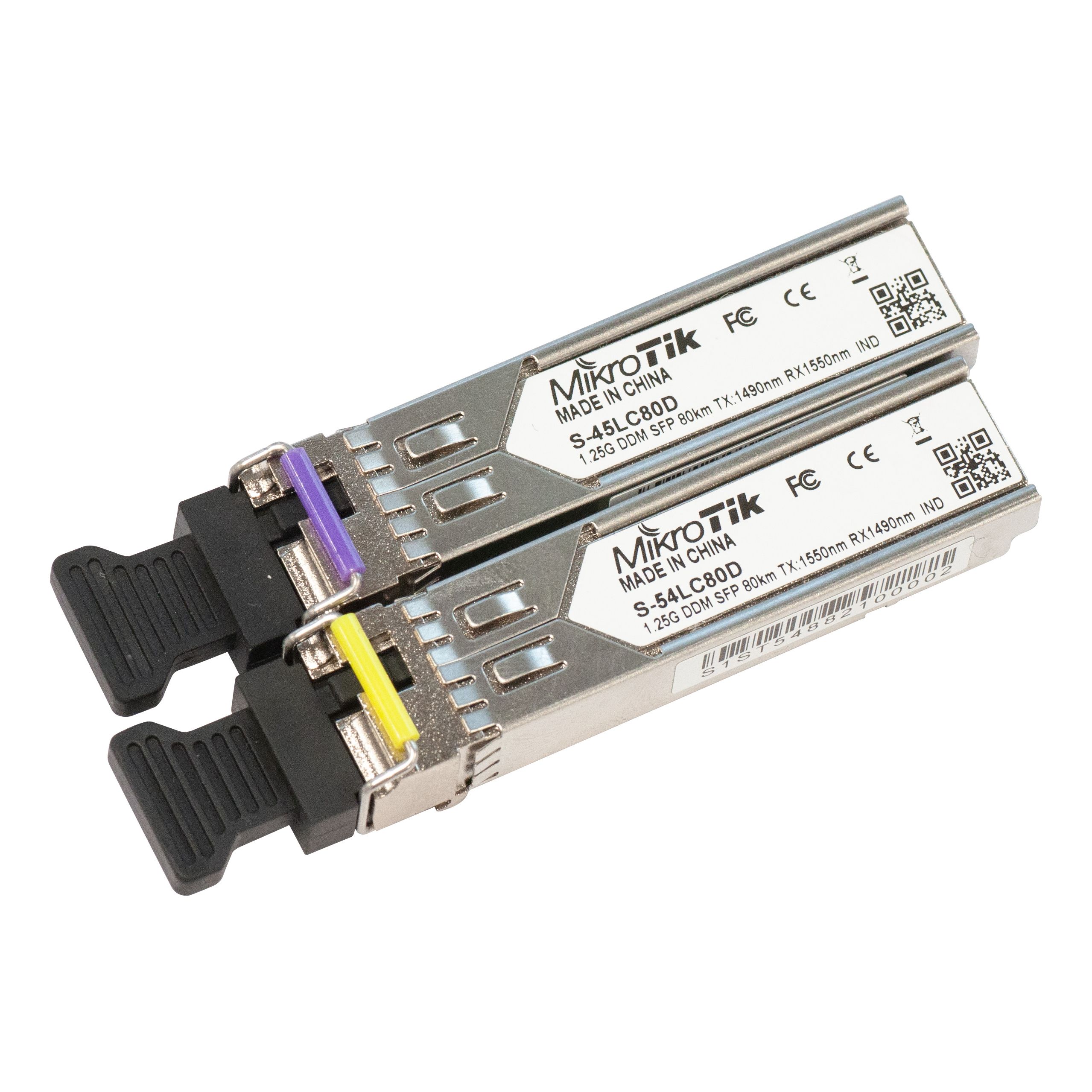 Pair of SFP 1.25G module for 80km links with Single LC-connectors