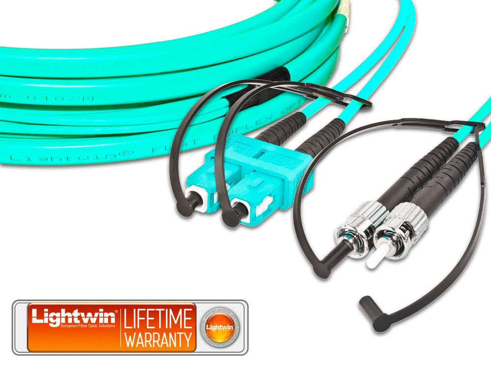 High Quality Flat-Duplex LWL Patchkabel, MM OM3, SC - ST