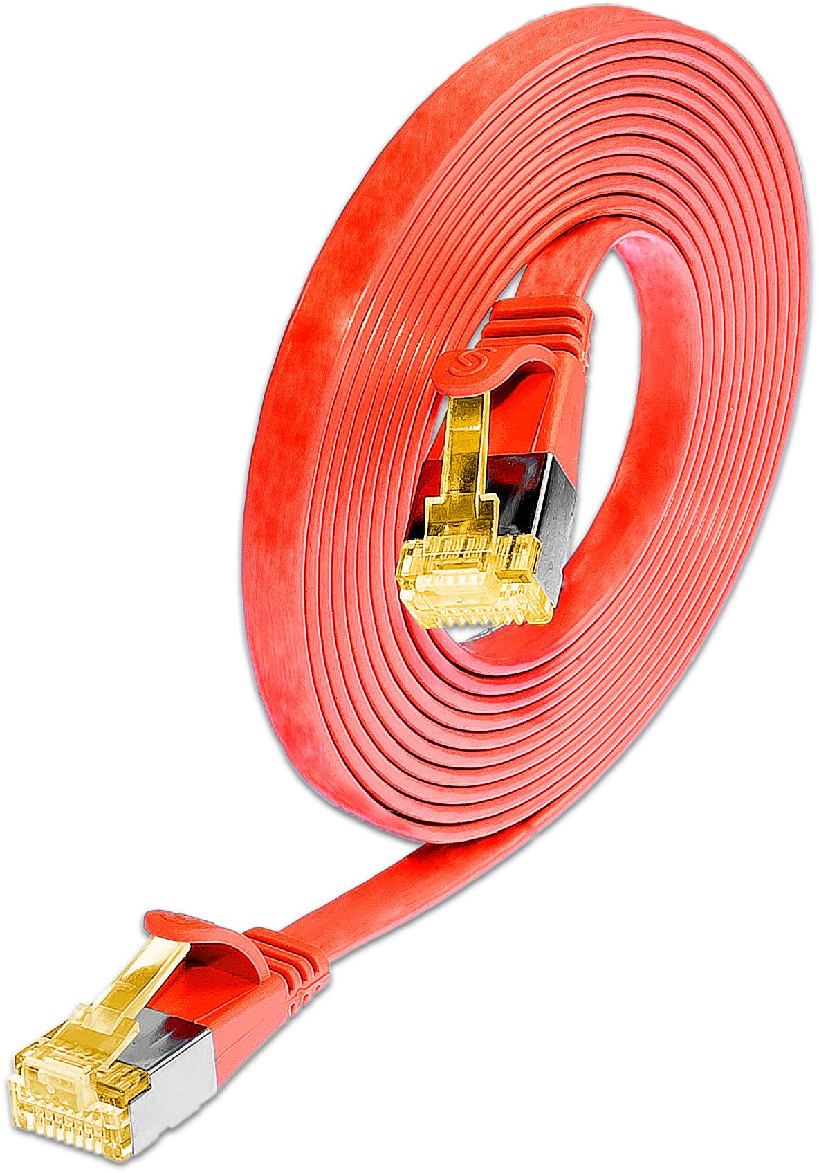 KAT6A 10 Gigabit Slimpatchkabel, U/FTP, flach, rot KAT6A 10 Gigabit Slimpatchkabel, U/FTP, flach, rot