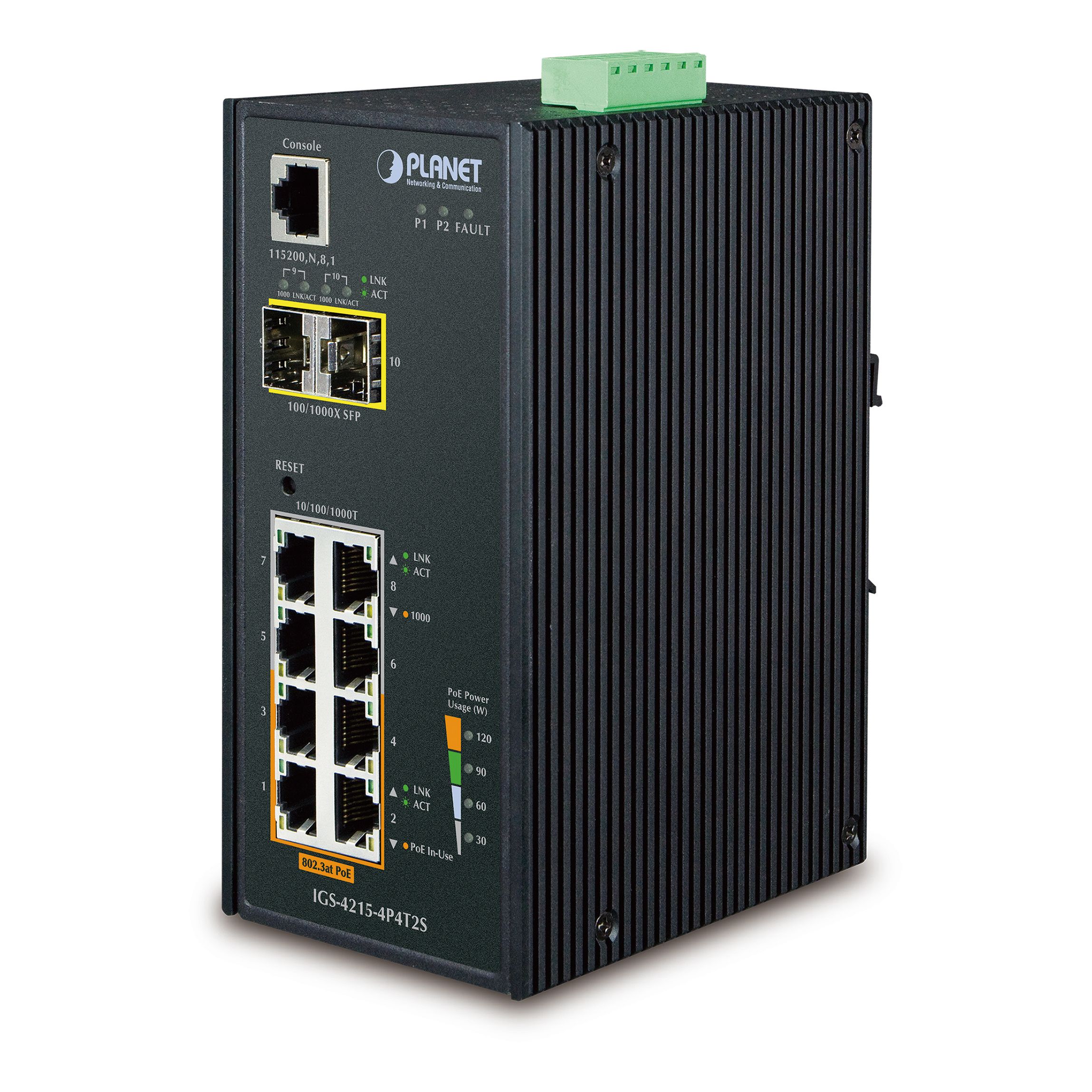 Industrial 8-Port Gbit PoE(at) + 2Port SFP Switch Industrial 8-Port Gbit PoE(at) + 2Port SFP Switch