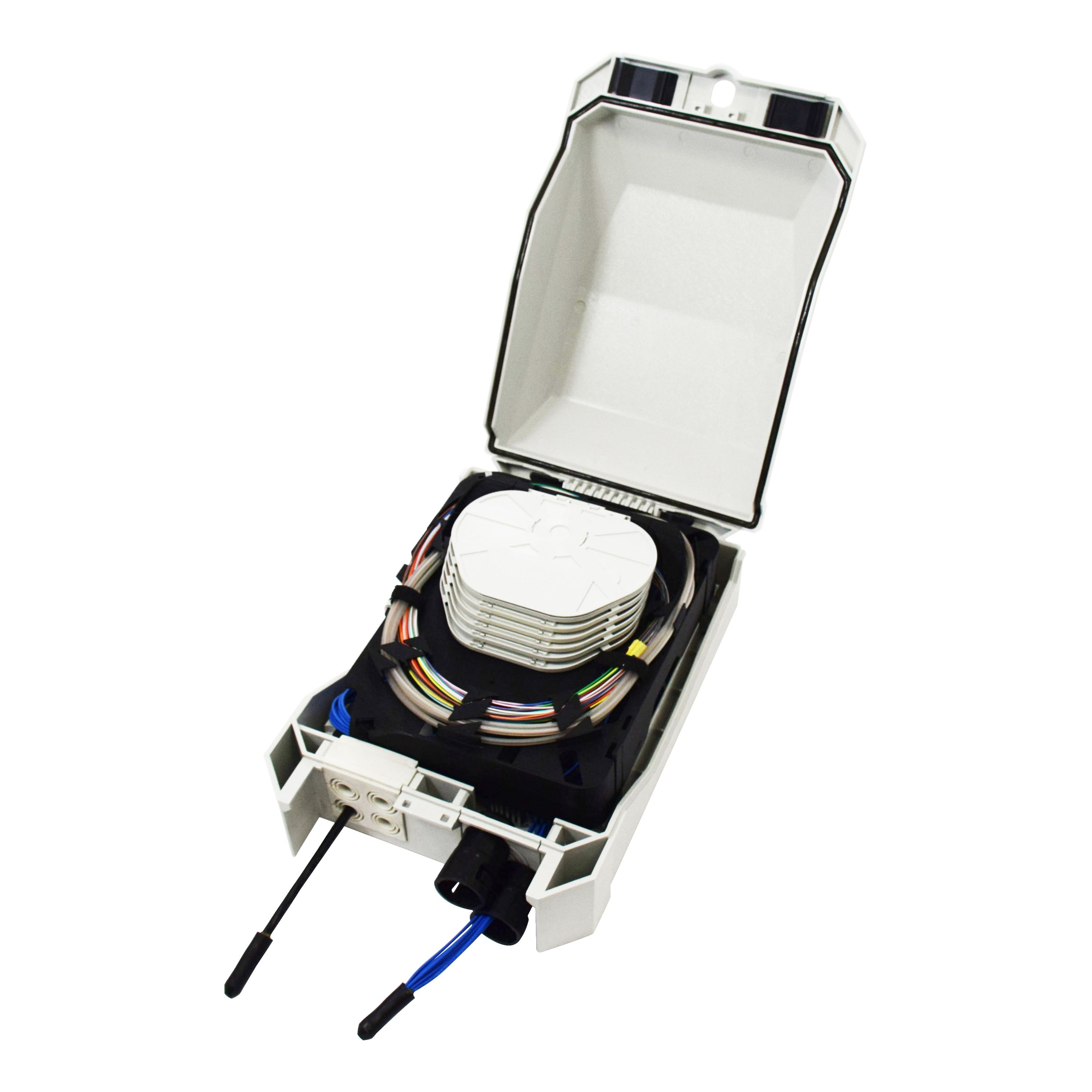 FTTx IP55 Wand Patch-/Spleissbox, inkl. Spleisskassetten, 48 Kupplungen
