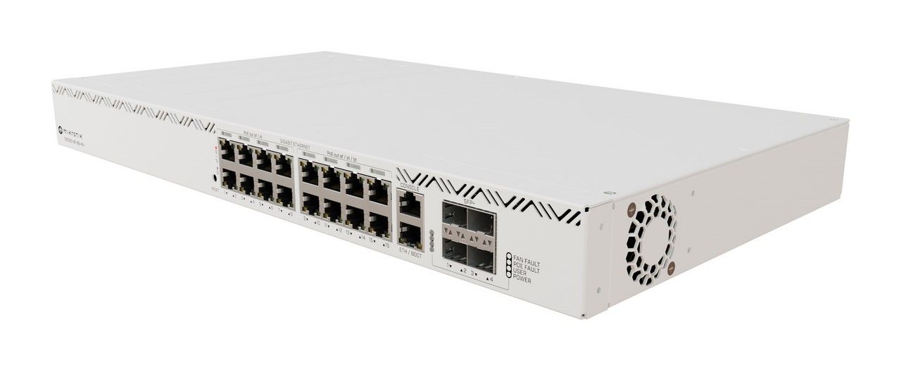 CRS320-8P-8B-4S+RM High-Power PoE++ Switch, IEEE802.3bt, 17x Gbit, 4x 10G SFP+