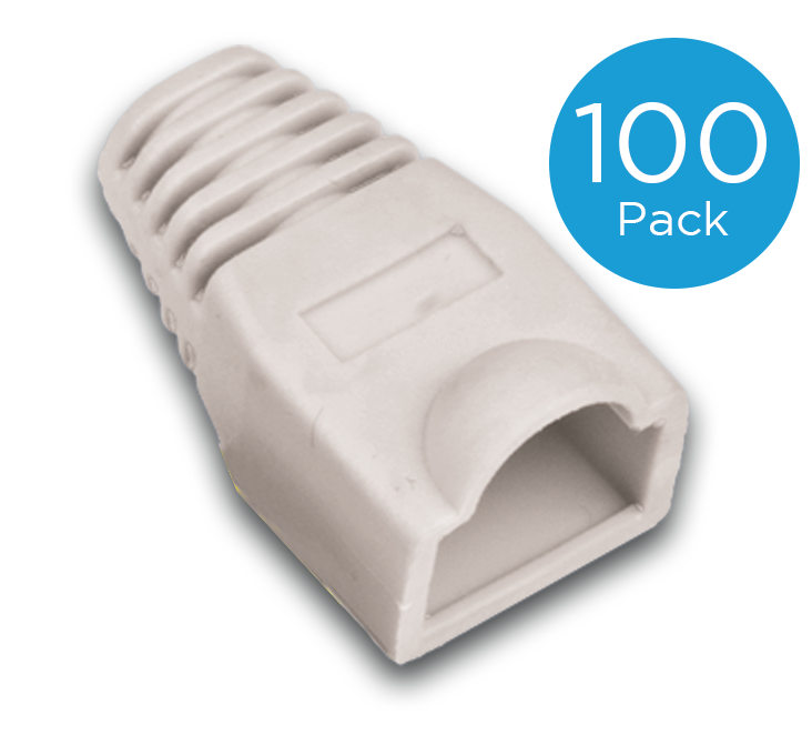 Tülle für RJ45 Stecker standard, Farbe: grau, 100er-Pack