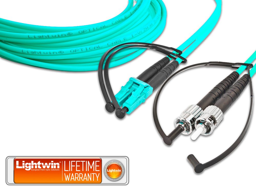 High Quality Duplex LWL Patchkabel, MM OM3, LC - ST High Quality Duplex LWL Patchkabel, MM OM3, LC - ST