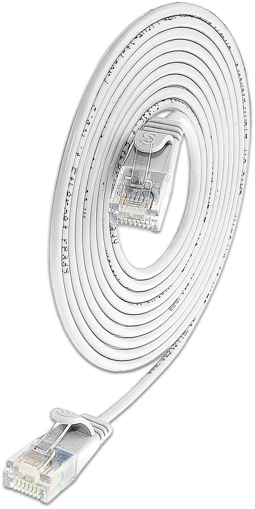 KAT6 Lightpatchkabel rund, U/UTP, Ø 2,8mm, weiß