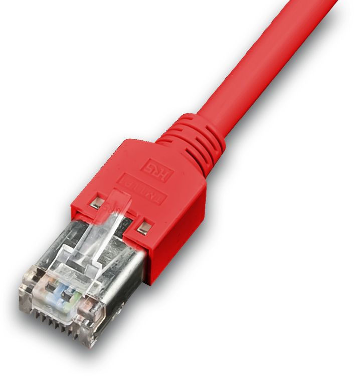 KAT5E HQ Patchkabel, DRAKA 100MHz, Hirose TM11, LSOH, rot