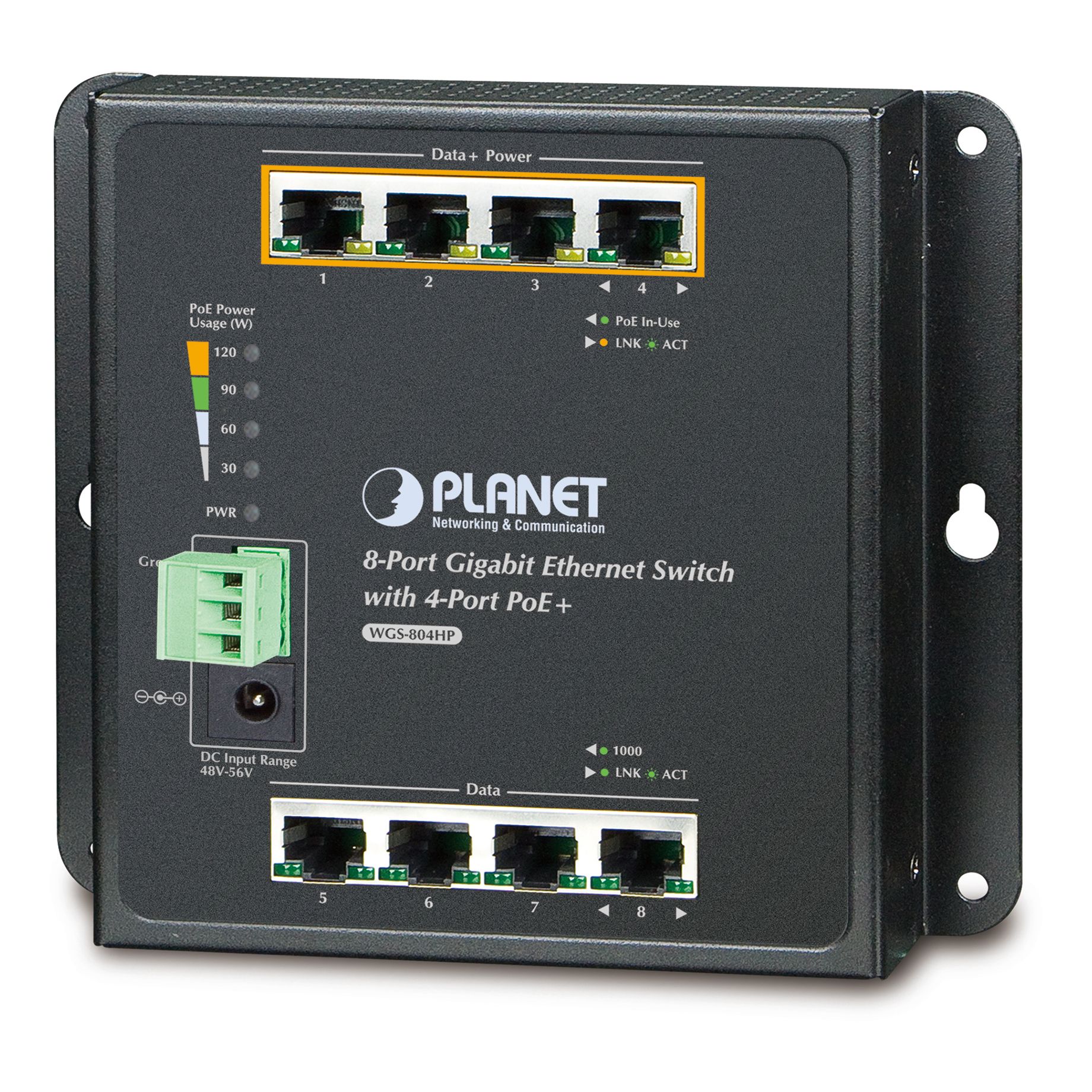 IP30 8-Port Gigabit Wall-mount Switch with 4-Port IP30 8-Port Gigabit Wall-mount Switch with 4-Port