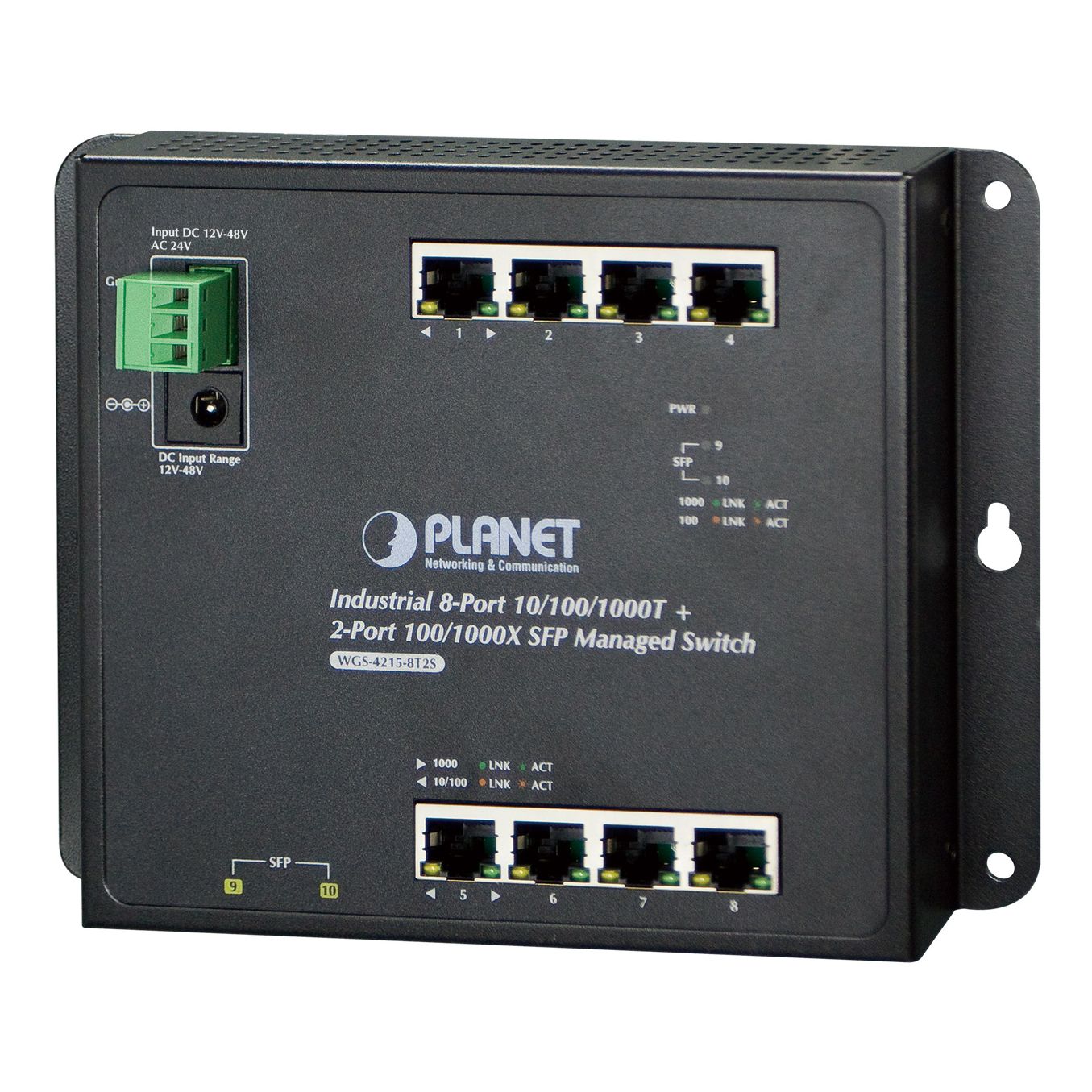 Industrial 8-Port Gbit + 2-Port SFP Wall-mount managed Industrial 8-Port Gbit + 2-Port SFP Wall-mount managed
