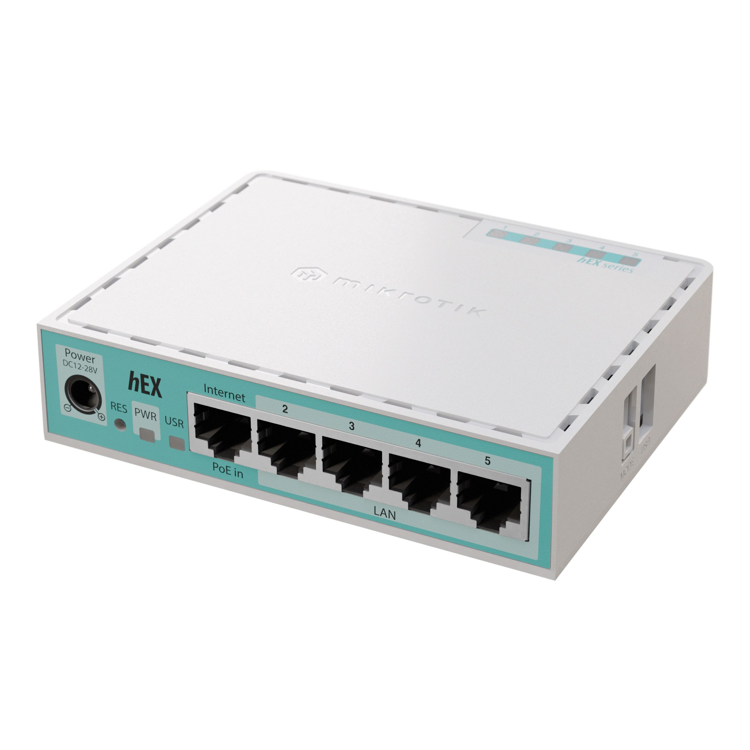 hEX refresh mit Dual Core 950 MHz CPU, 512 MB RAM, 5 Gbit LAN, RouterOS L4