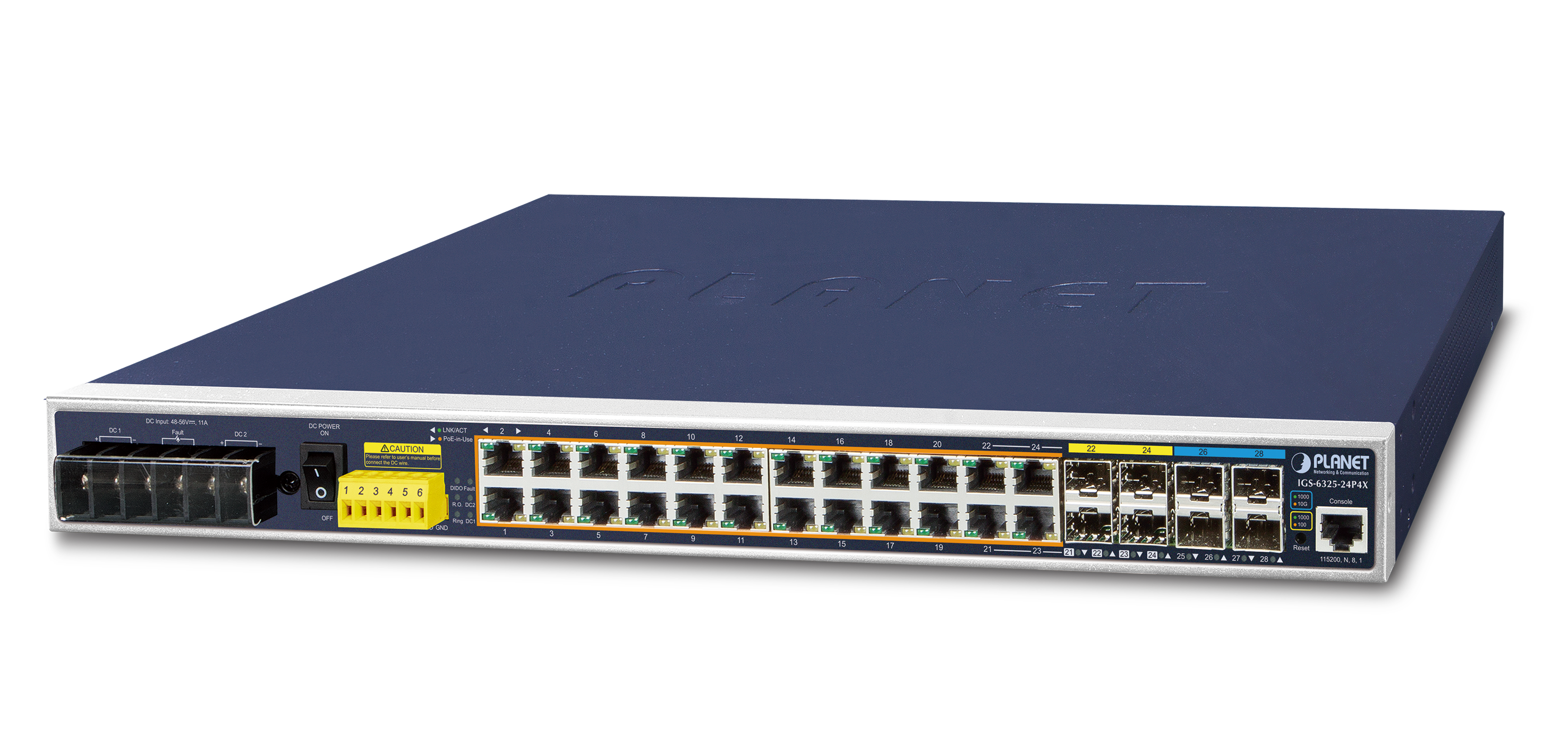 Industrial L3 24-Port Gbit 802.3at + 4Port 10Gbit SFP+ Switch, IP30 Industrial L3 24-Port Gbit 802.3at + 4Port 10Gbit SFP+ Switch, IP30