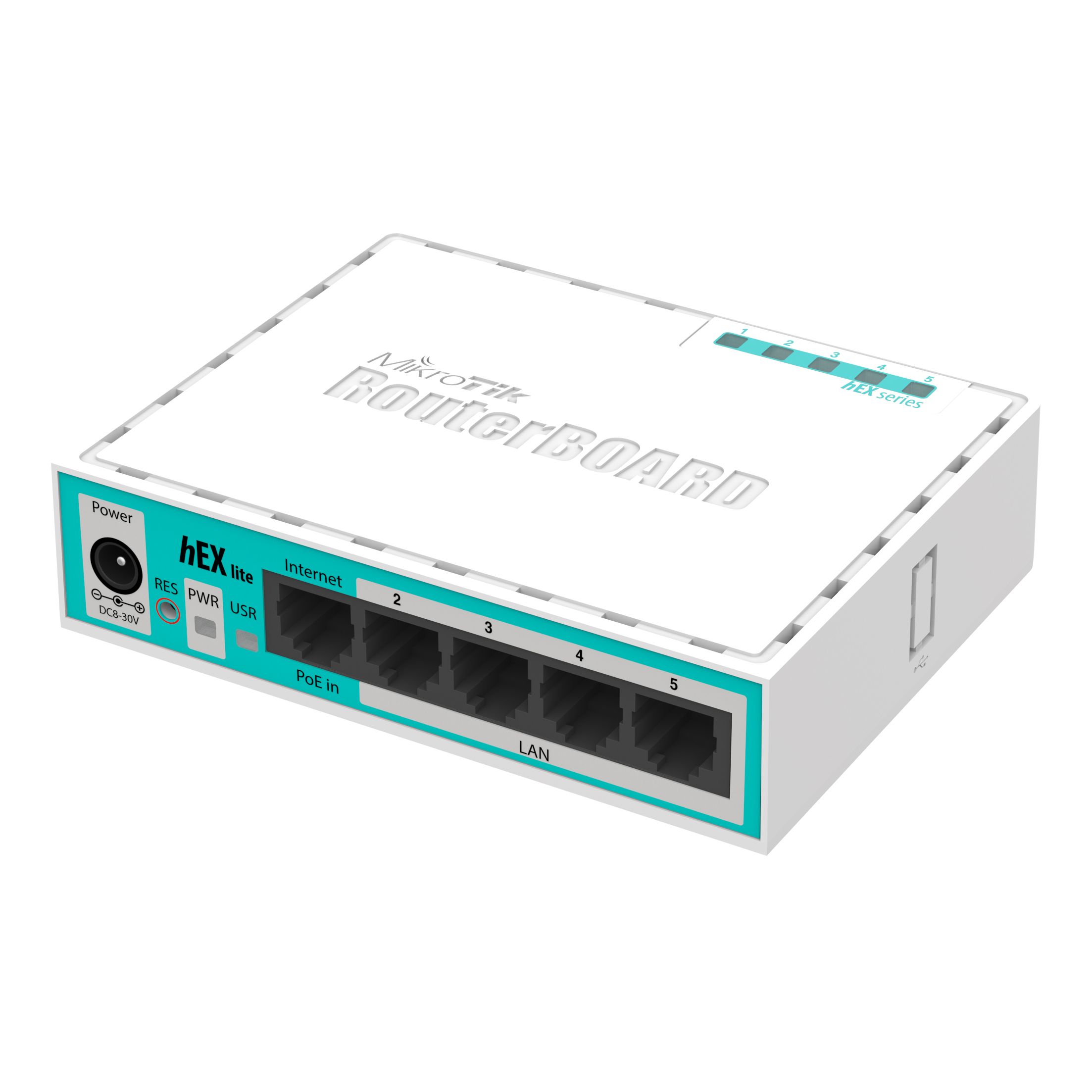hEX lite mit 850MHz CPU, 64MB RAM, 5 LAN Ports, RouterOS L4, Plastik Gehäuse hEX lite mit 850MHz CPU, 64MB RAM, 5 LAN Ports, RouterOS L4, Plastik Gehäuse