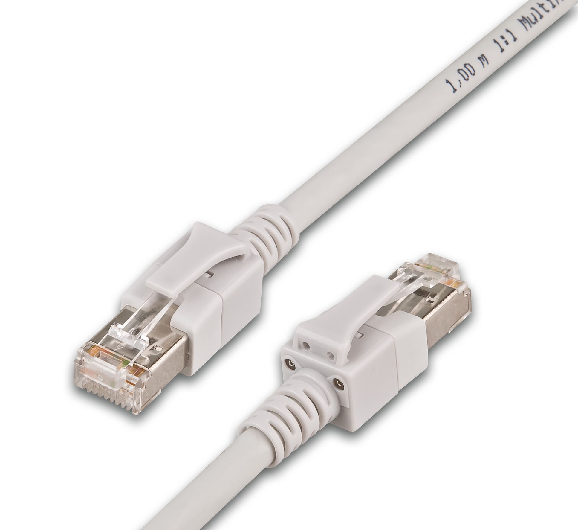 KAT6A LED Patchkabel, S/FTP, Lifetime Warranty, grau