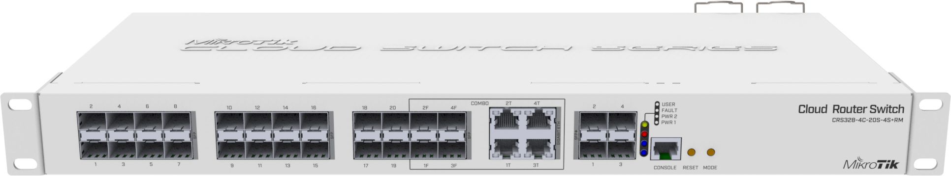 CRS328-4C-20S-4S+RM Smart Switch, 20x SFP, 4x SFP+, 4x Combo 1Gb/SFP, Dual Power
