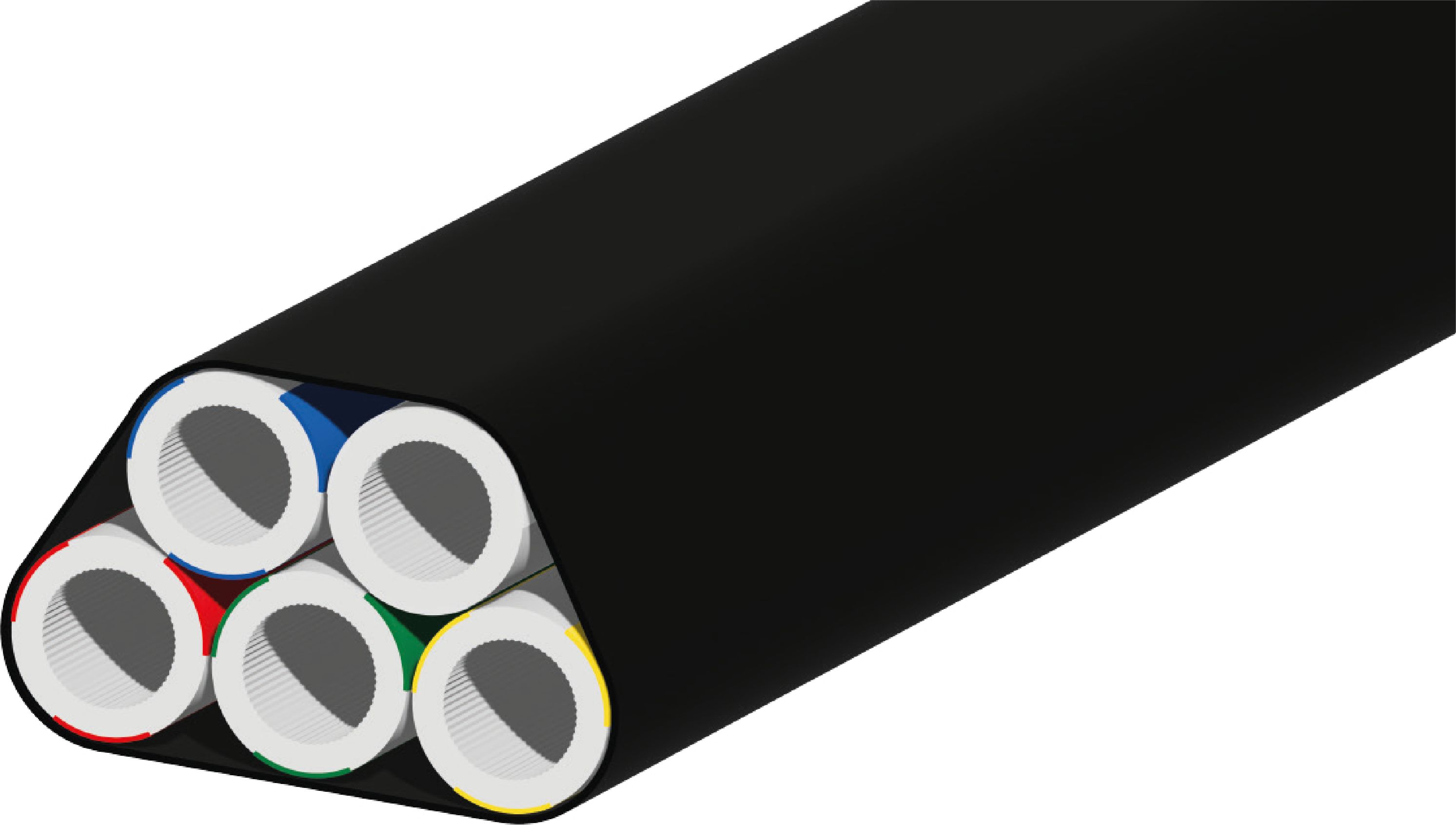 Rohrverbund mit 5x 12/8-er Rohren, direkt erdverlegbar, UV beständig, schwarz Rohrverbund mit 5x 12/8-er Rohren, direkt erdverlegbar, UV beständig, schwarz