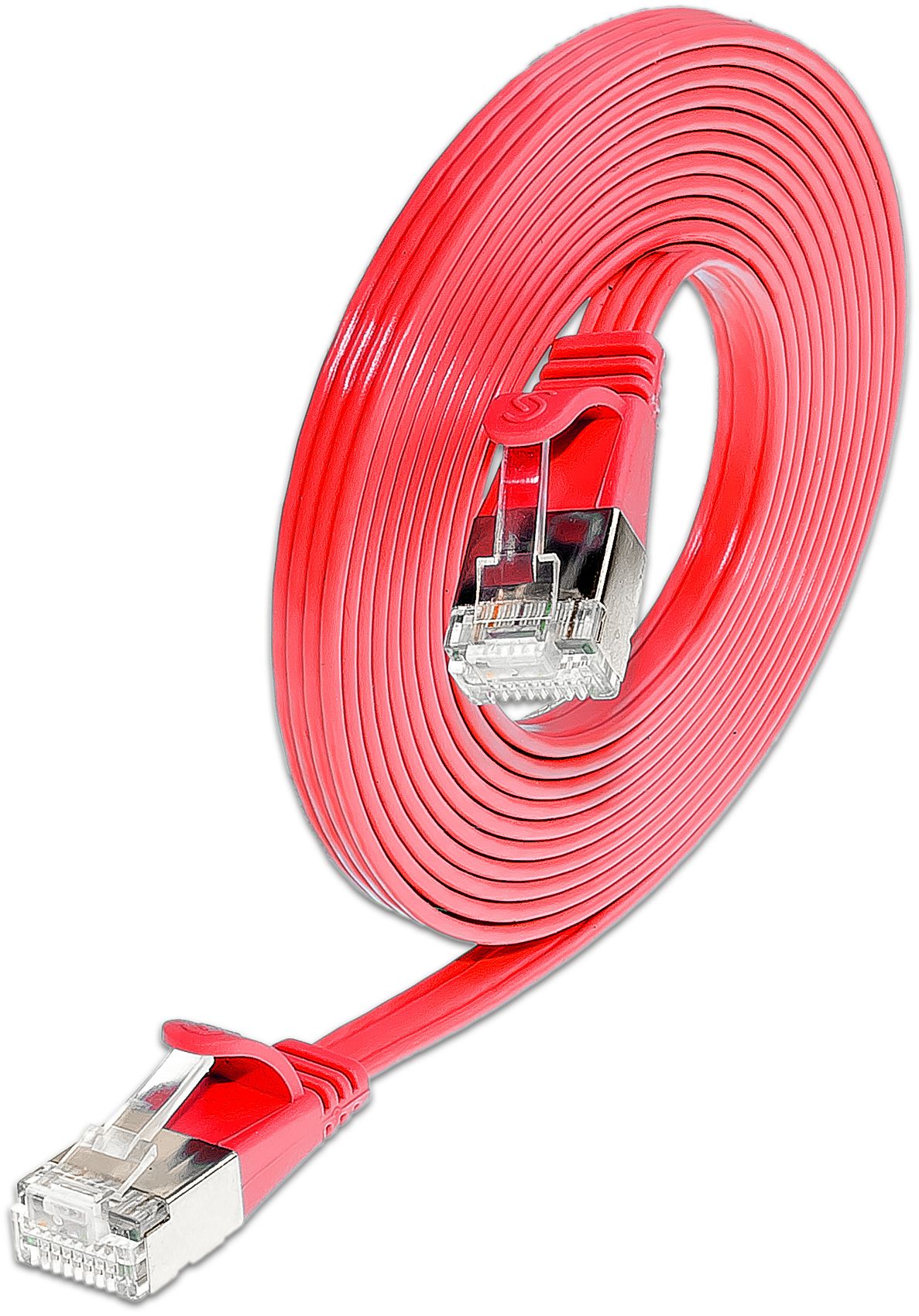 CAT6 Slim Patch Cord, U/FTP, flat, red