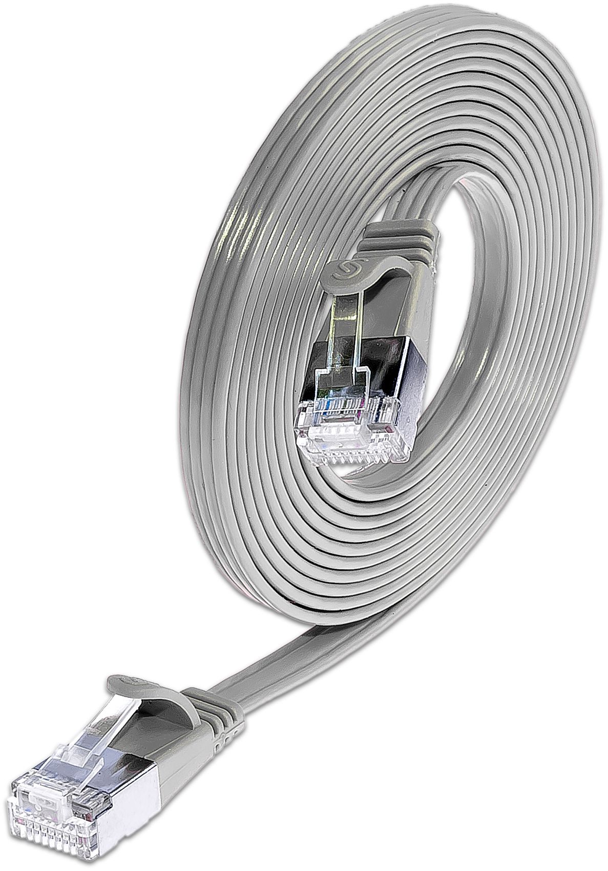 KAT6 Slimpatchkabel, U/FTP, flach, grau KAT6 Slimpatchkabel, U/FTP, flach, grau