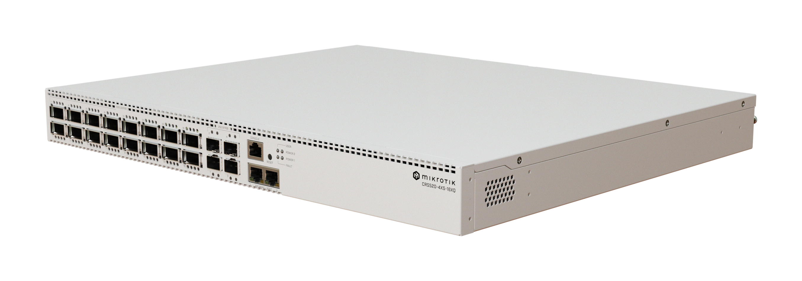 Cloud Router Switch, 16x 100GB QSFP28, 4x 25GB SFP28, 2x 10GB, 2x PSU Cloud Router Switch, 16x 100GB QSFP28, 4x 25GB SFP28, 2x 10GB, 2x PSU