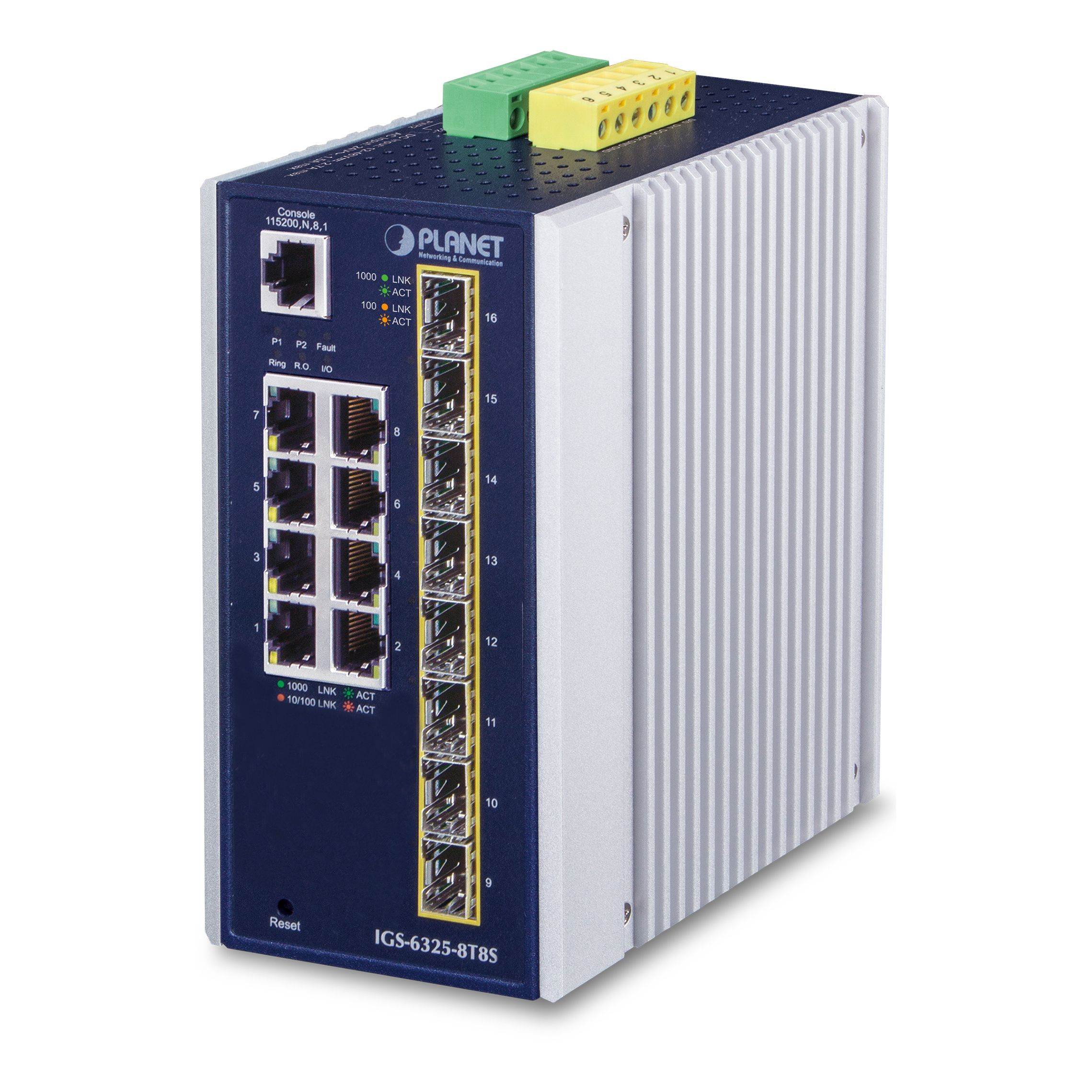Industrial L3 8-Port 10/100/1000T + 8-Port 100/1000X SFP Managed Ethernet Switch Industrial L3 8-Port 10/100/1000T + 8-Port 100/1000X SFP Managed Ethernet Switch