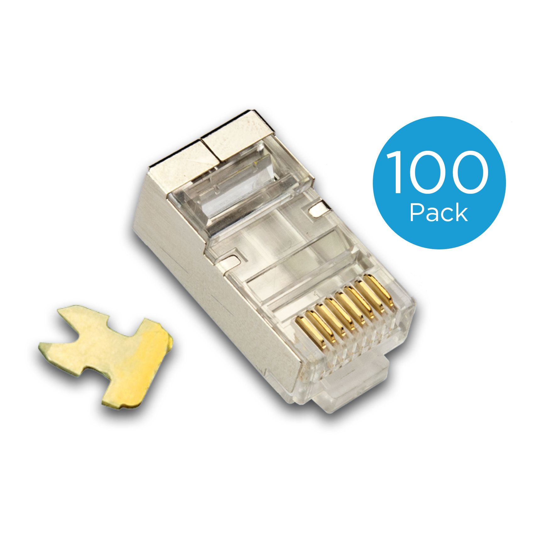 Modularstecker RJ45 (8-Pole / 8-Kontakte), geschirmt, 100er-Pack