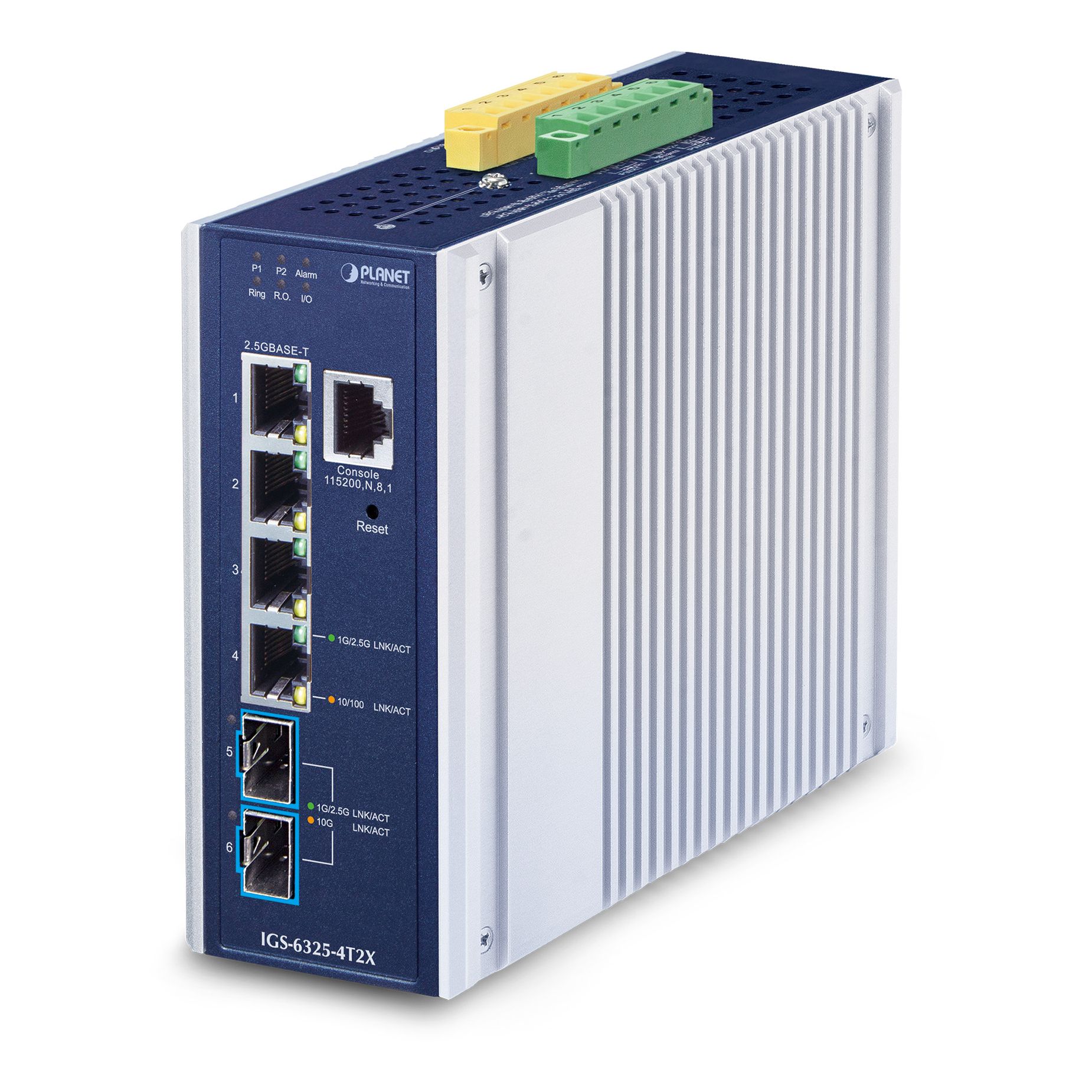 IP30 Industrial L3 4-Port 2,5 GBit + 2-Port 10G SFP+ Managed Ethernet Switch IP30 Industrial L3 4-Port 2,5 GBit + 2-Port 10G SFP+ Managed Ethernet Switch