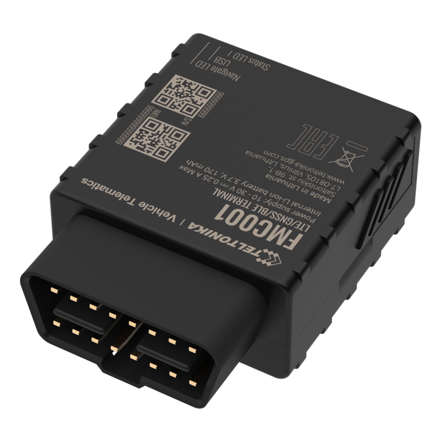 FMC001 LTE / GNSS / BLE Plug-and-Play-OBD-Tracker