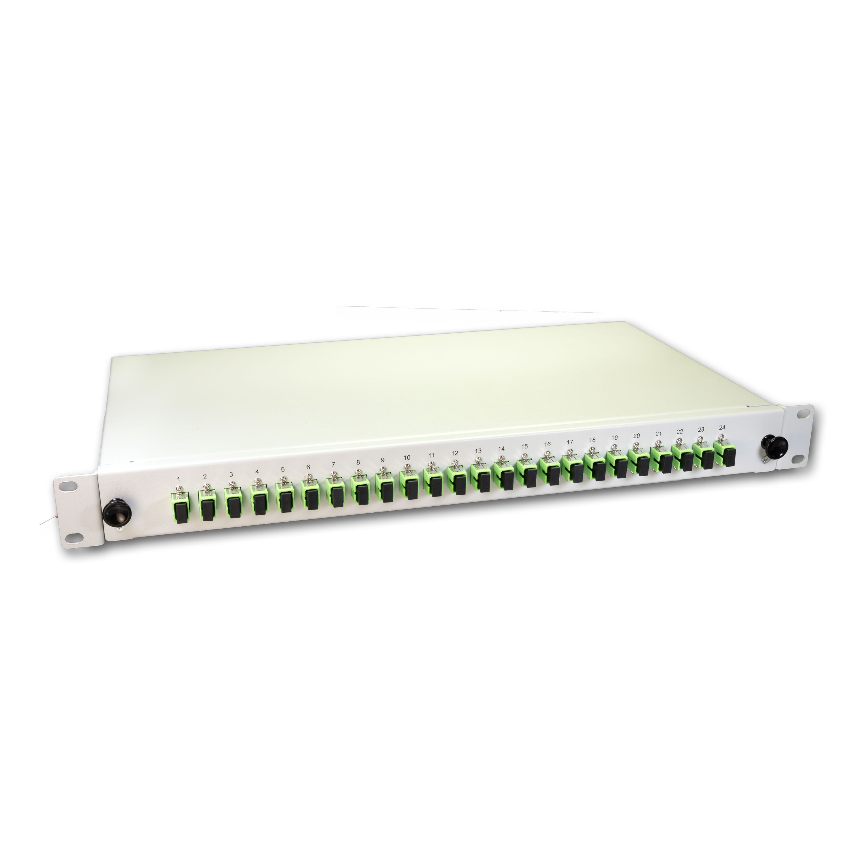 LWL Spleissbox, 24 Fasern, 24x SC/APC Singlemode, 9/125µm OS2 G657.A1 Pigtail LWL Spleissbox, 24 Fasern, 24x SC/APC Singlemode, 9/125µm OS2 G657.A1 Pigtail