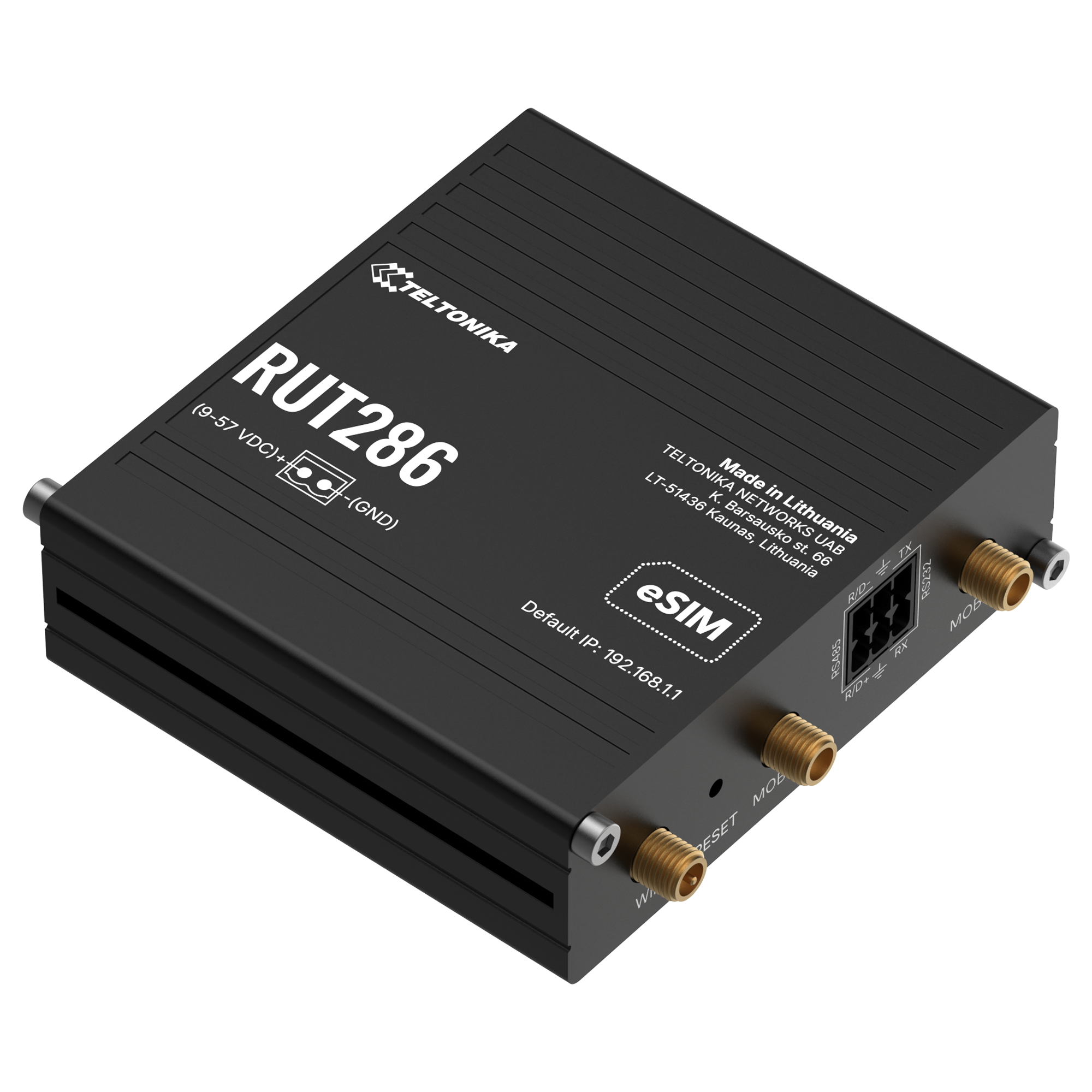 RUT286 - Industrial Global LTE CAT.4 Router, RS232 & RS485 RUT286 - Industrial Global LTE CAT.4 Router, RS232 & RS485