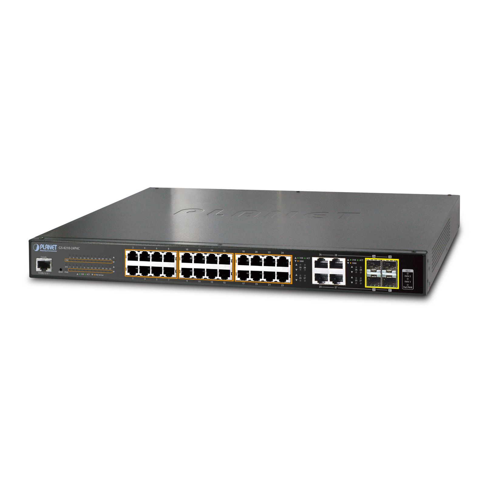 24-Port 10/100/1000T 802.3at PoE + 4Port Gbit SFP