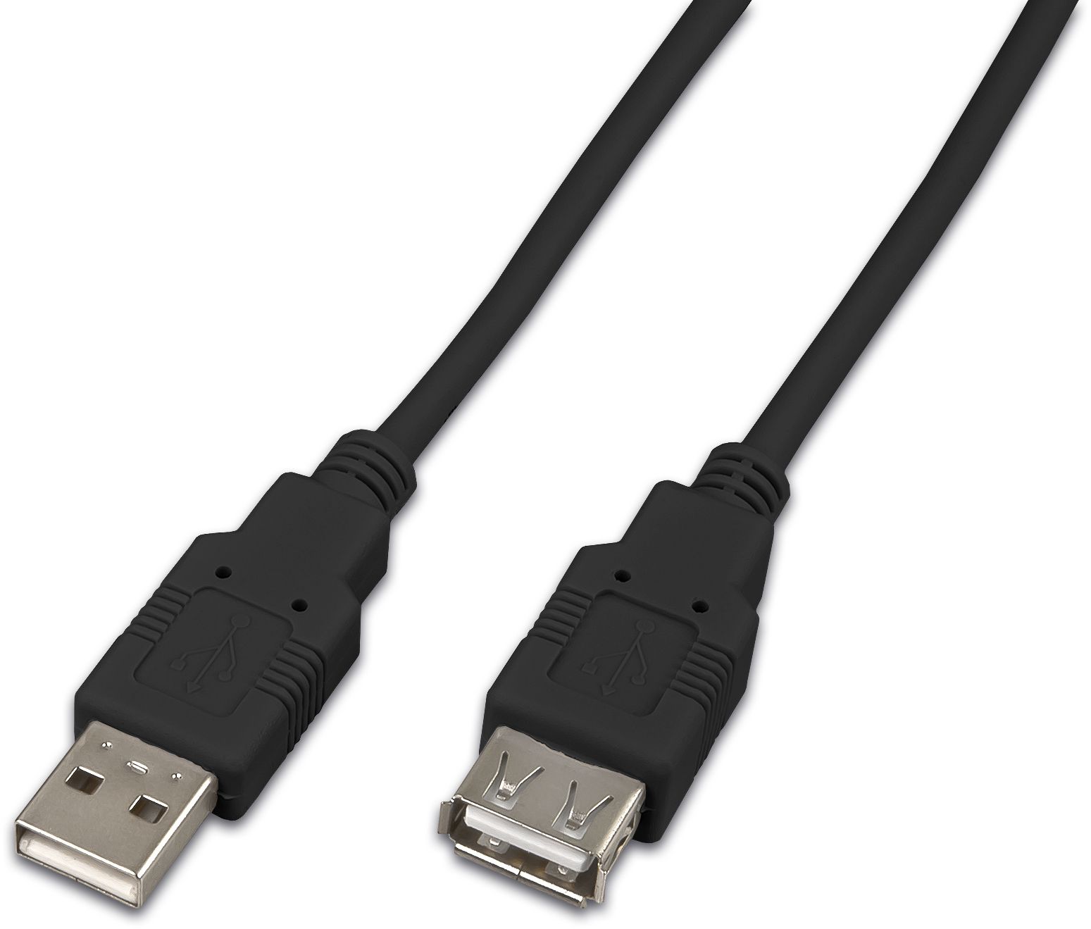 USB 2.0 Kabel, A-Stecker/A-Buchse, schwarz