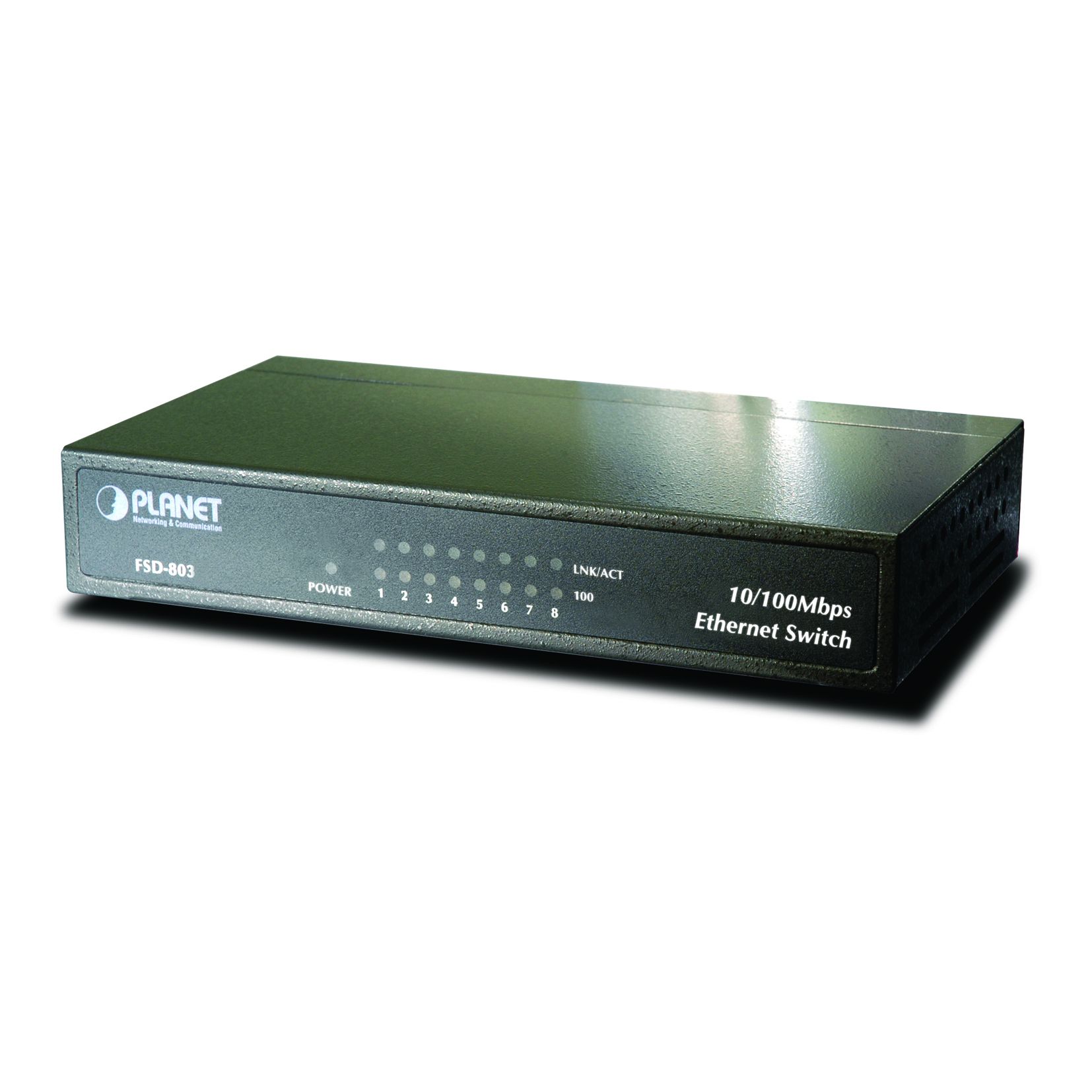 8-Port 10/100Mbps Fast Ethernet Switch, Metal