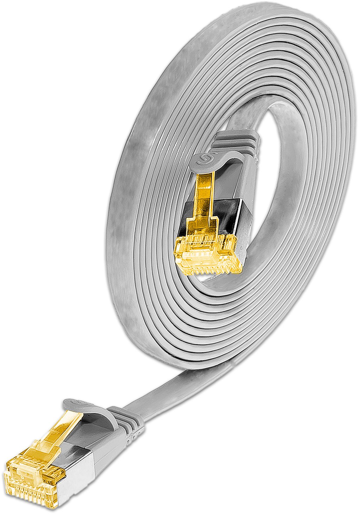 KAT6A 10 Gigabit Slimpatchkabel, U/FTP, flach, grau KAT6A 10 Gigabit Slimpatchkabel, U/FTP, flach, grau