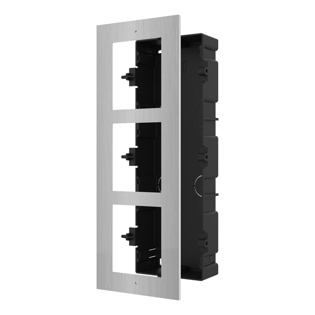 DS-KD-ACF3/S - Flush mounting Accessory for modular door station, 3 Modules