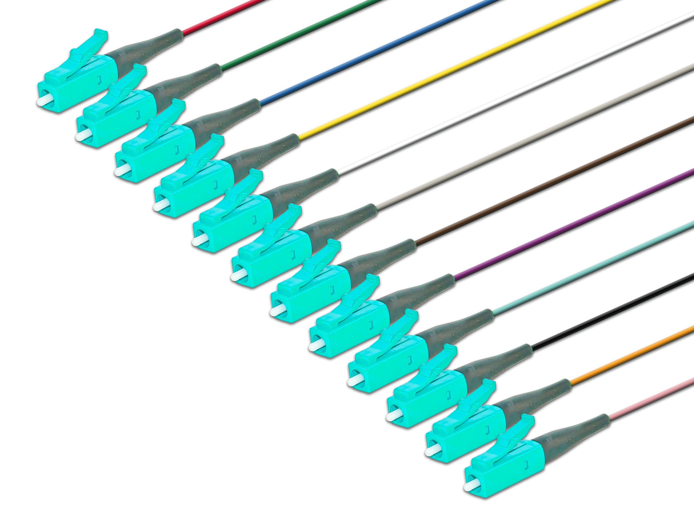 Faserpigtail, Multimode 50/125µm, OM3, LC, 12er Set