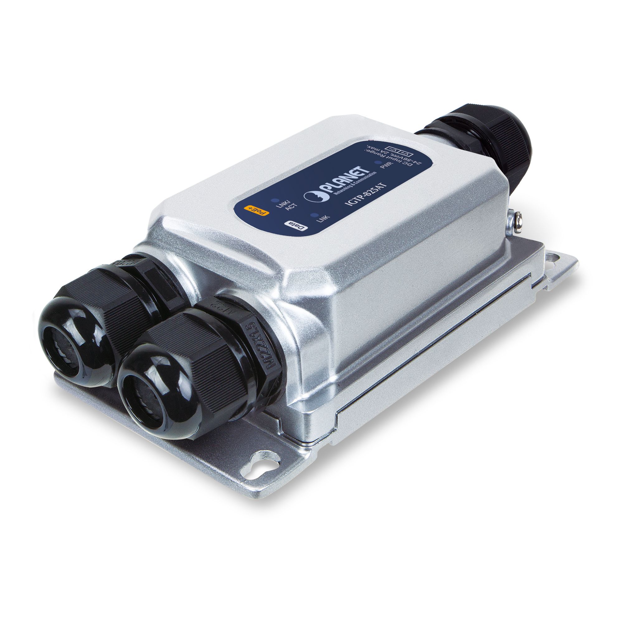 IP67 Industrial 1000BASE-X SFP to 10/100/1000BASE-T 802.3at PoE+ Media Converter