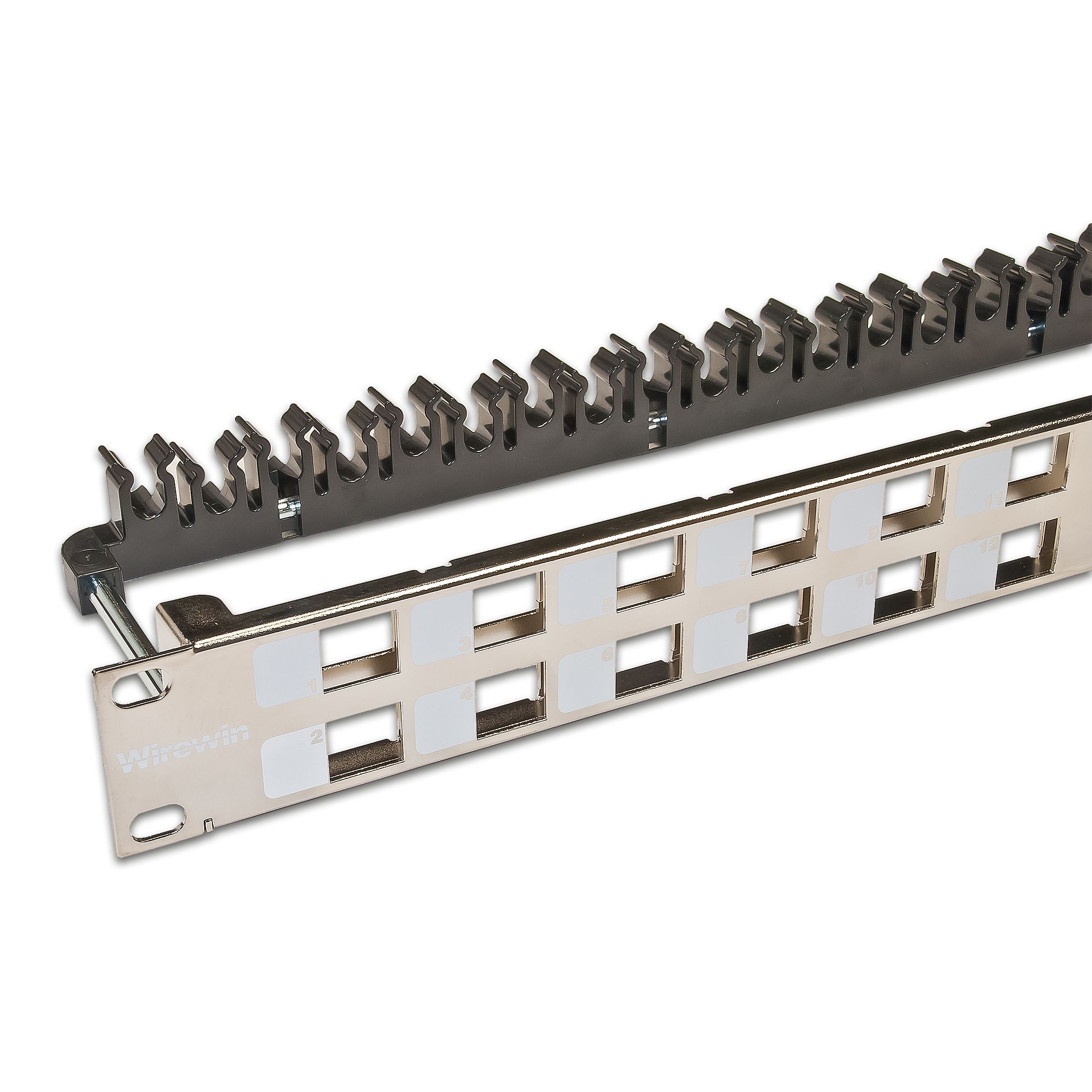 High Quality 24-Port Keystone Modul-Leerpanel, 19", geschirmt