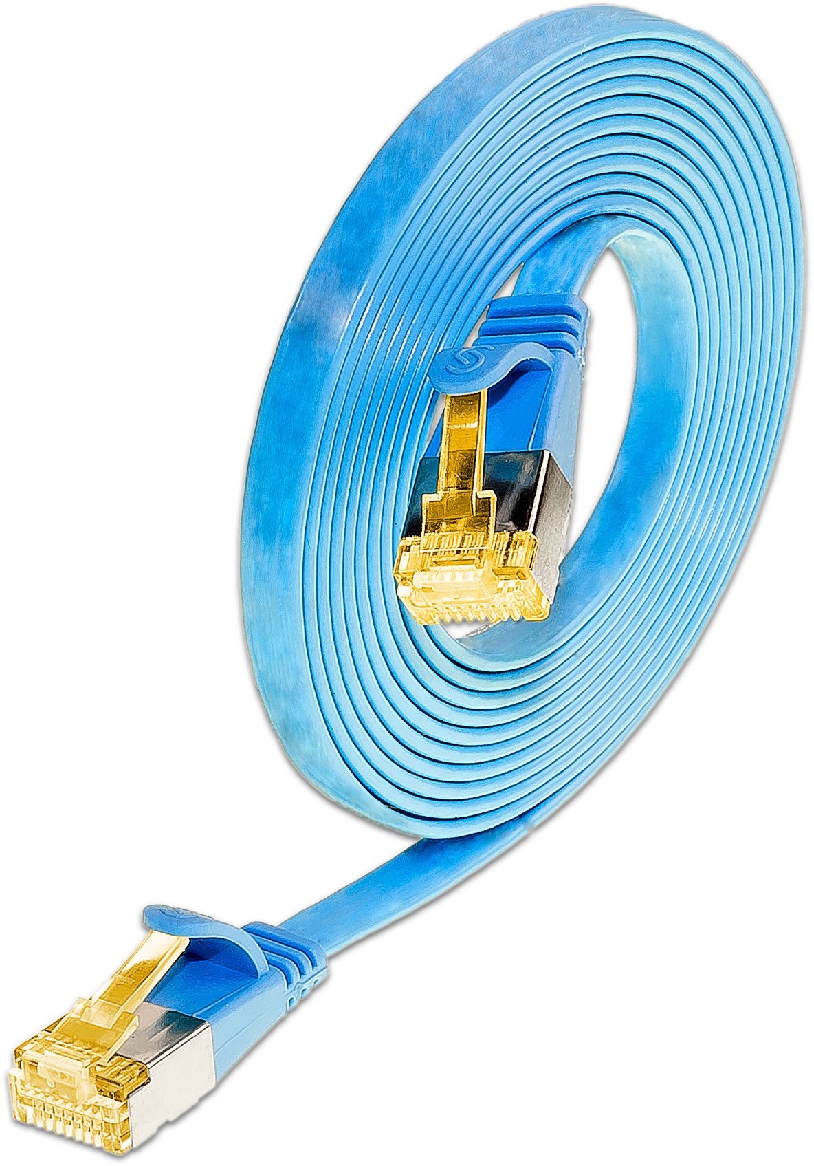 KAT6A 10 Gigabit Slimpatchkabel, U/FTP, flach, blau KAT6A 10 Gigabit Slimpatchkabel, U/FTP, flach, blau