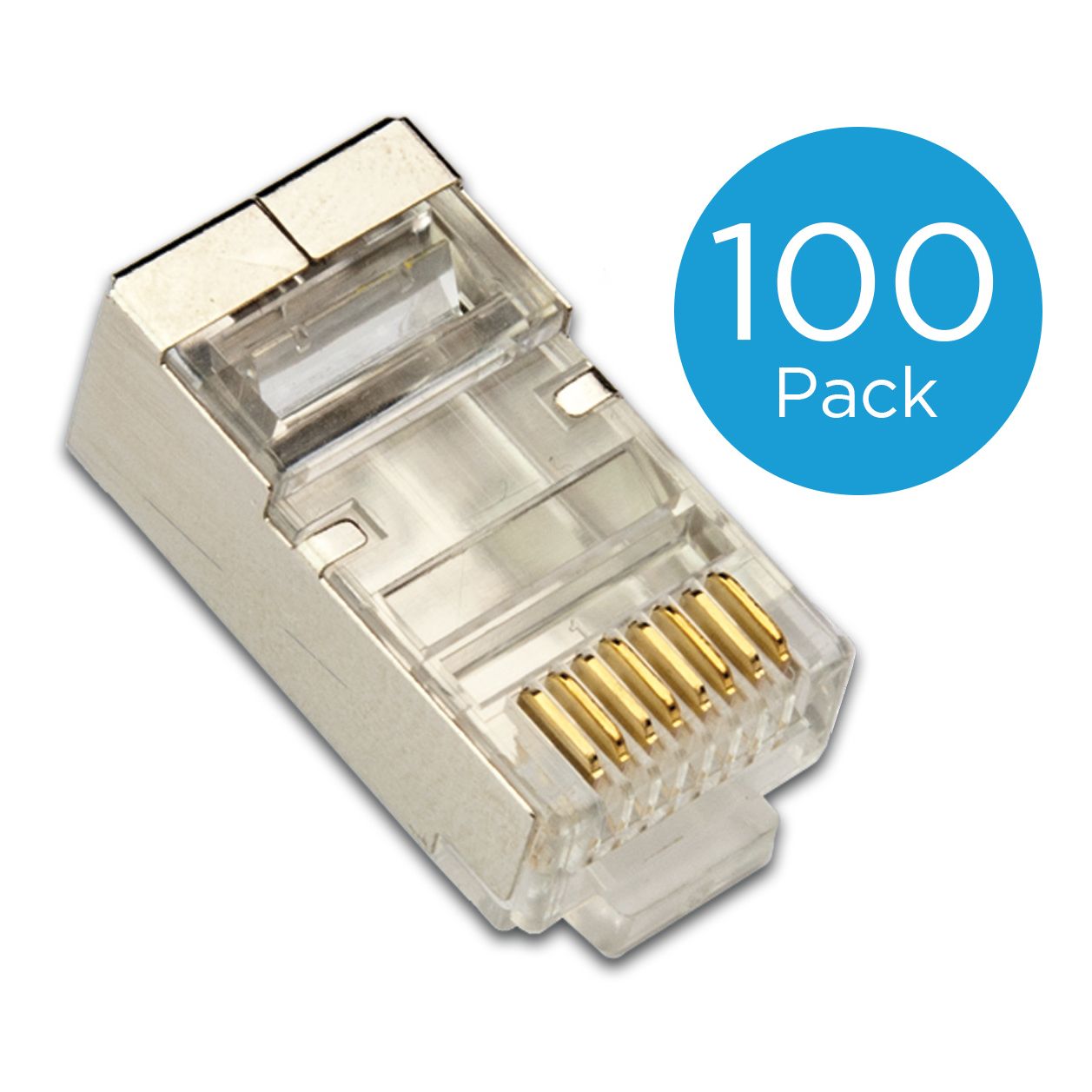 Modularstecker RJ45 (8-Pole / 8-Kontakte), geschirmt, 100er-Pack