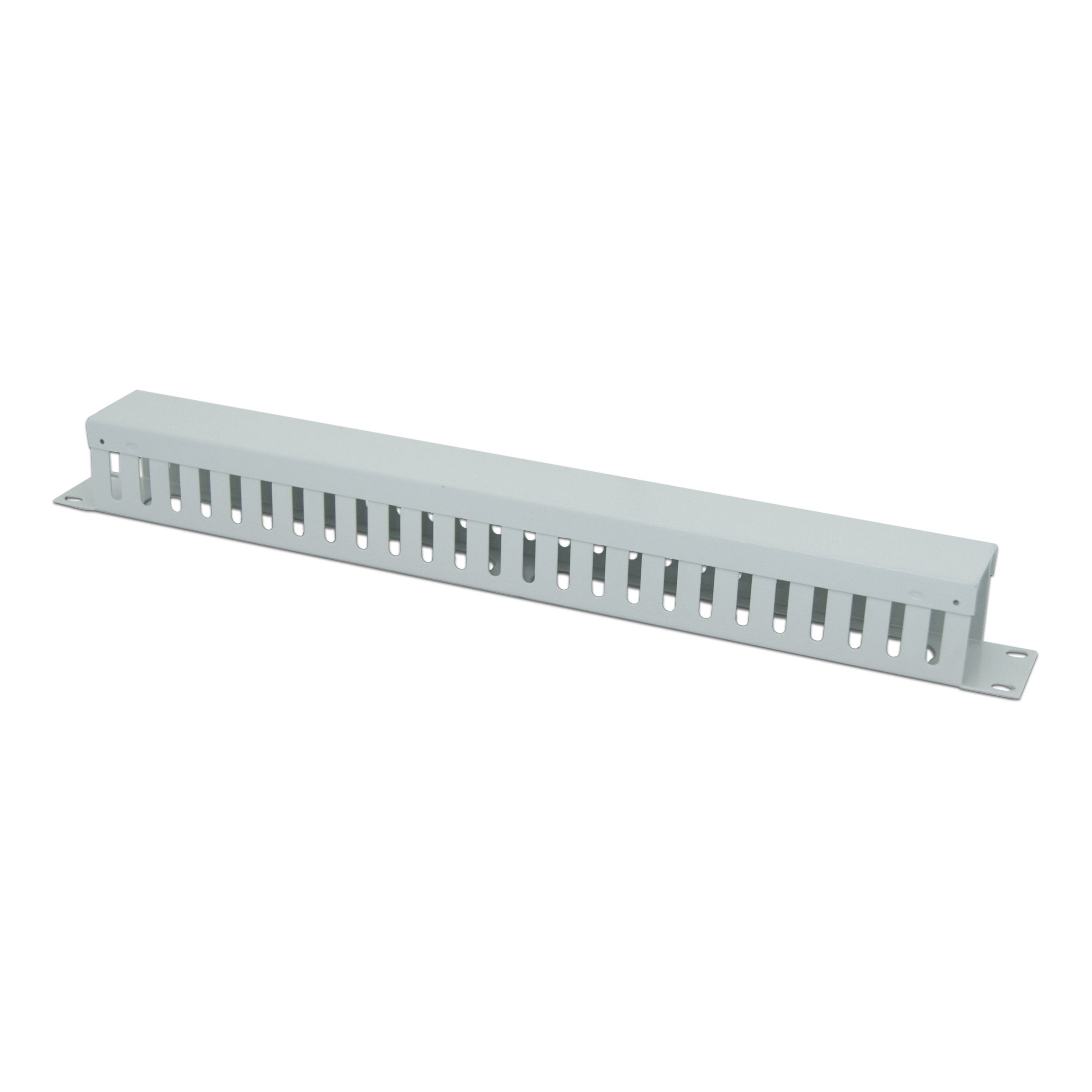 19“ 1HE Kabelführungspanel mit Abdeckung, grau RAL7035 19“ 1HE Kabelführungspanel mit Abdeckung, grau RAL7035